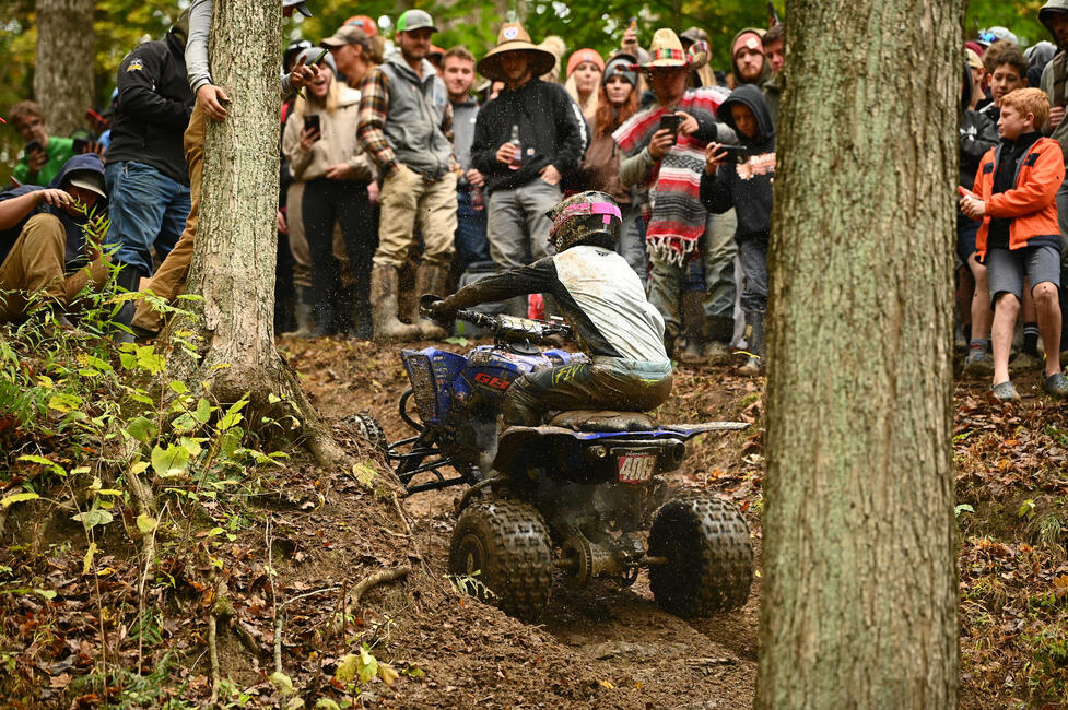 Devon Feehan (Feehan Racing/GBC/Fly Racing/Nine2) battled to earn second overall, his third podium finish in the 2021 season. Photo: Ken Hill