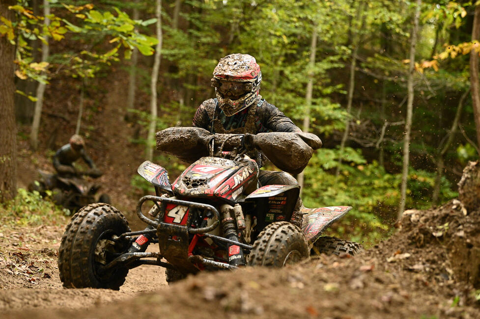 Jarrod McClure (JMR/GBC/Elka/Moose Racing) clinched the final podium position with a third overall at round 13. Photo: Ken Hill