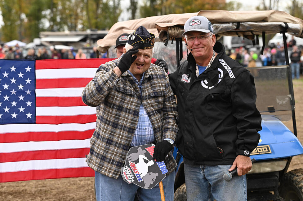 Glen Switzer was honored as the Ironman AMSOIL Moto Hero. Photo: Ken Hill