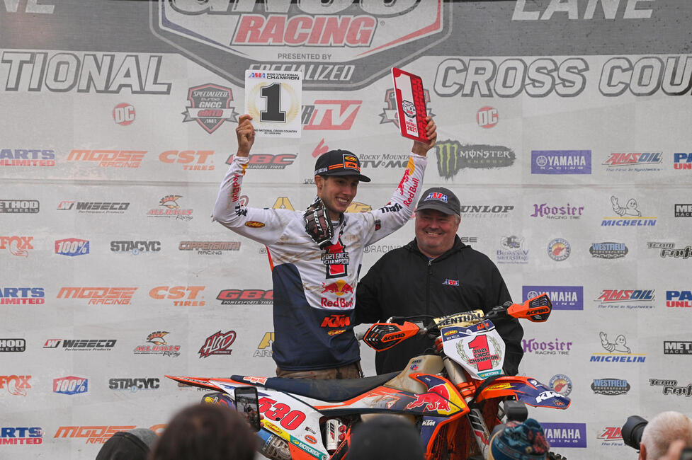 Ben Kelley (FMF/KTM Factory Racing) clinched his first-ever 2021 GNCC Overall National Championship. Photo: Ken Hill