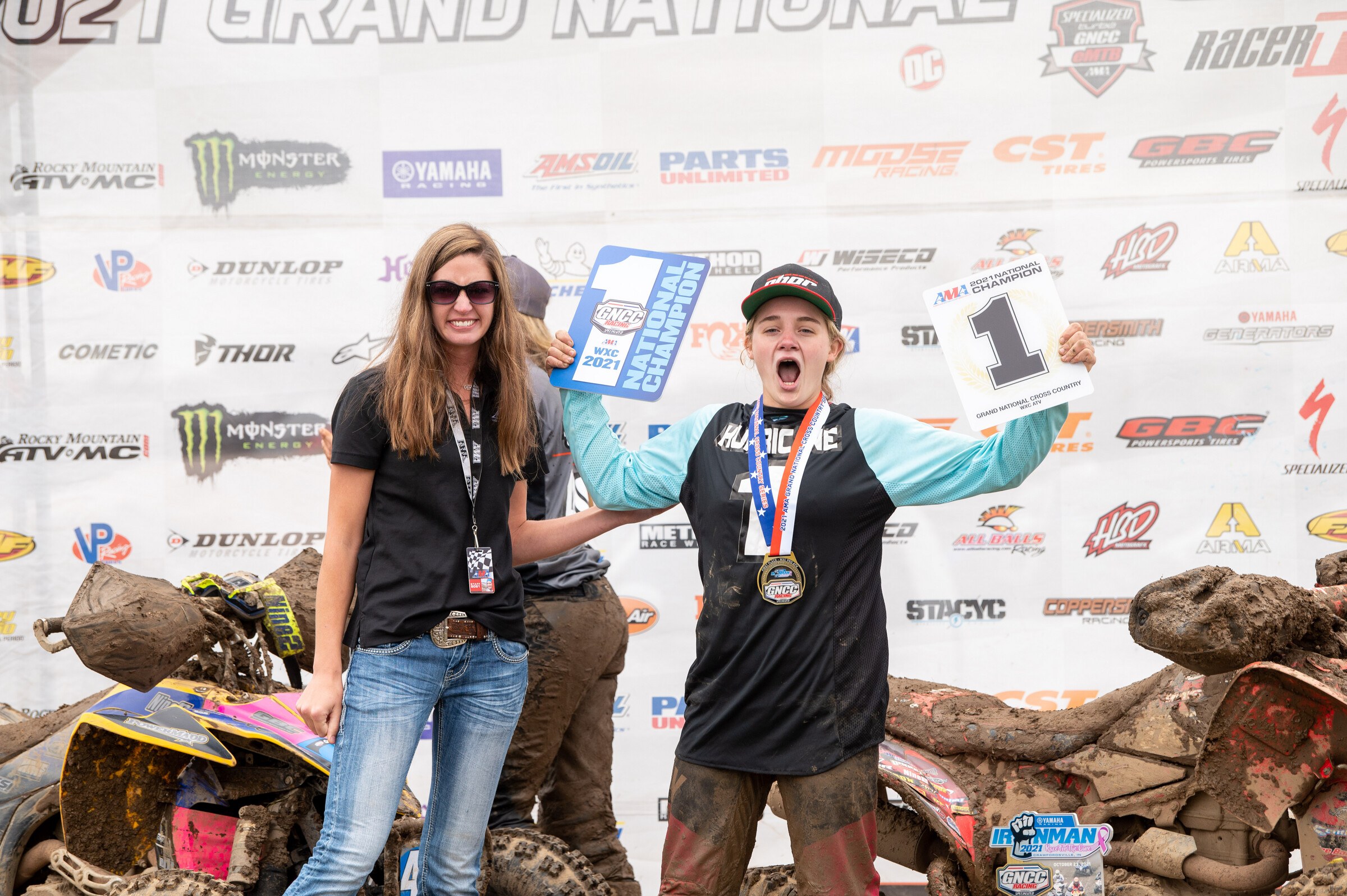 Hannah on the podium right after earning her 2021 WXC National Championship.