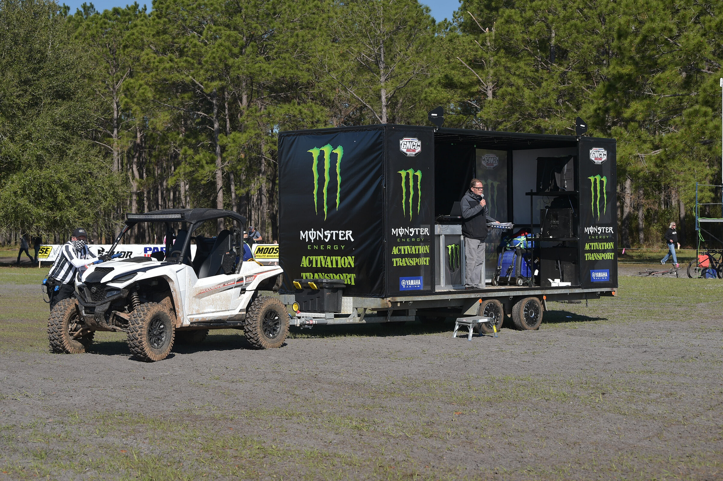 Monster Energy continues their support, along with the Monster Energy Activation Transport on the starting line. 