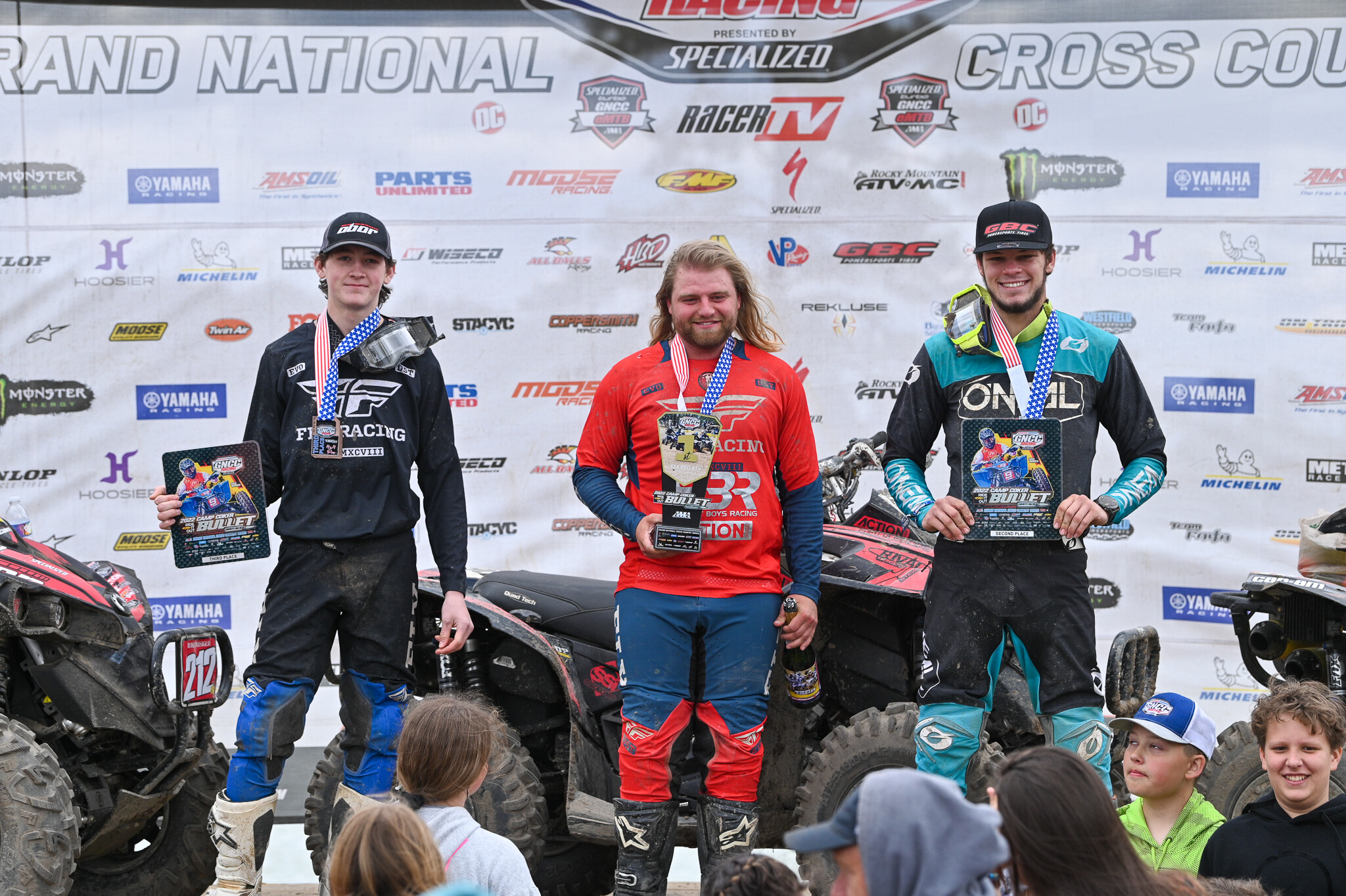 Haedyn Mickelson (center) earned his second 4x4 Pro class win of the season. Brandon Frazier (right) and Burke Marsiglia (left) rounded out the top three.