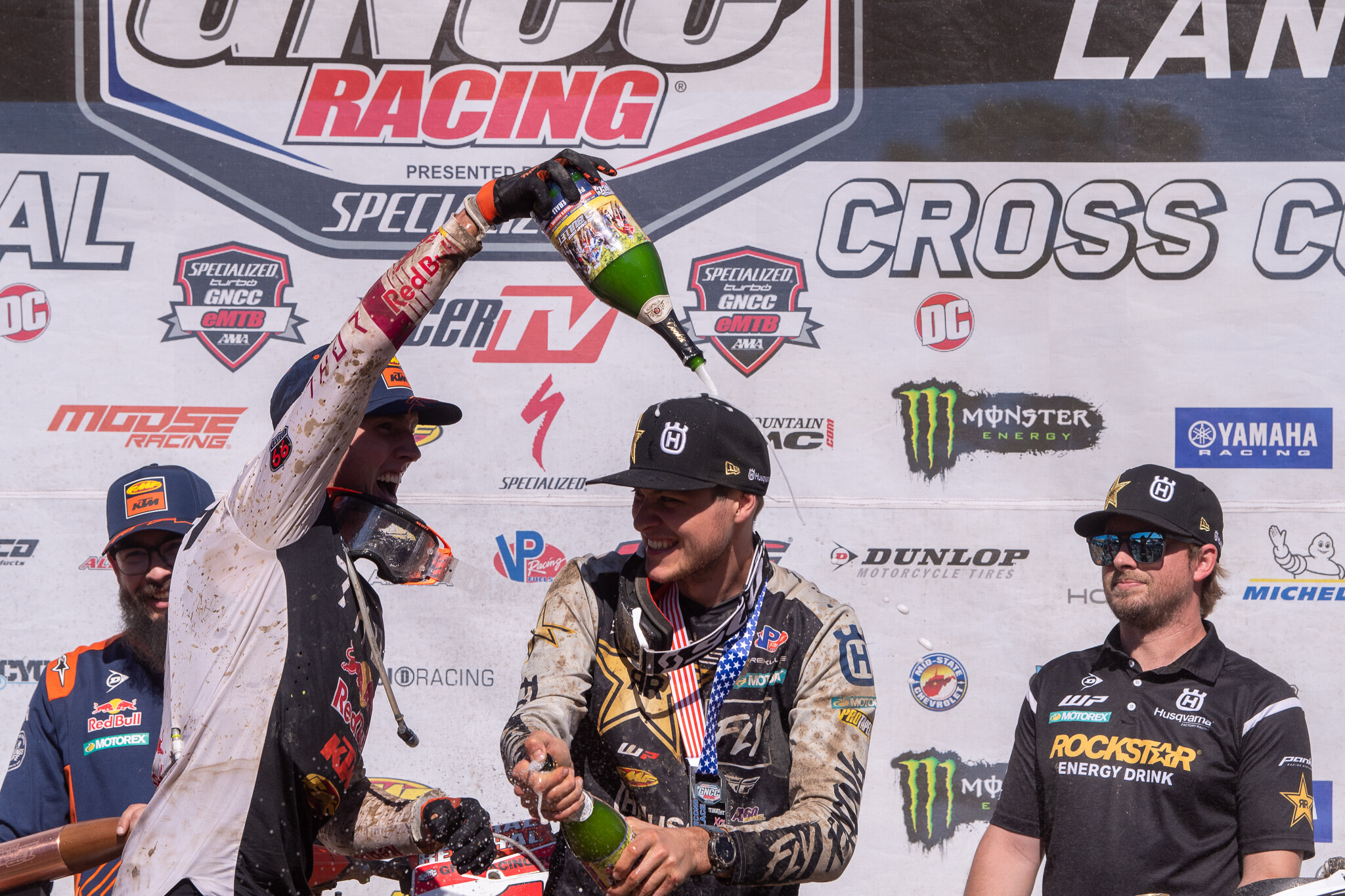 Bollinger Celebrates his second place finish at Camp Coker.