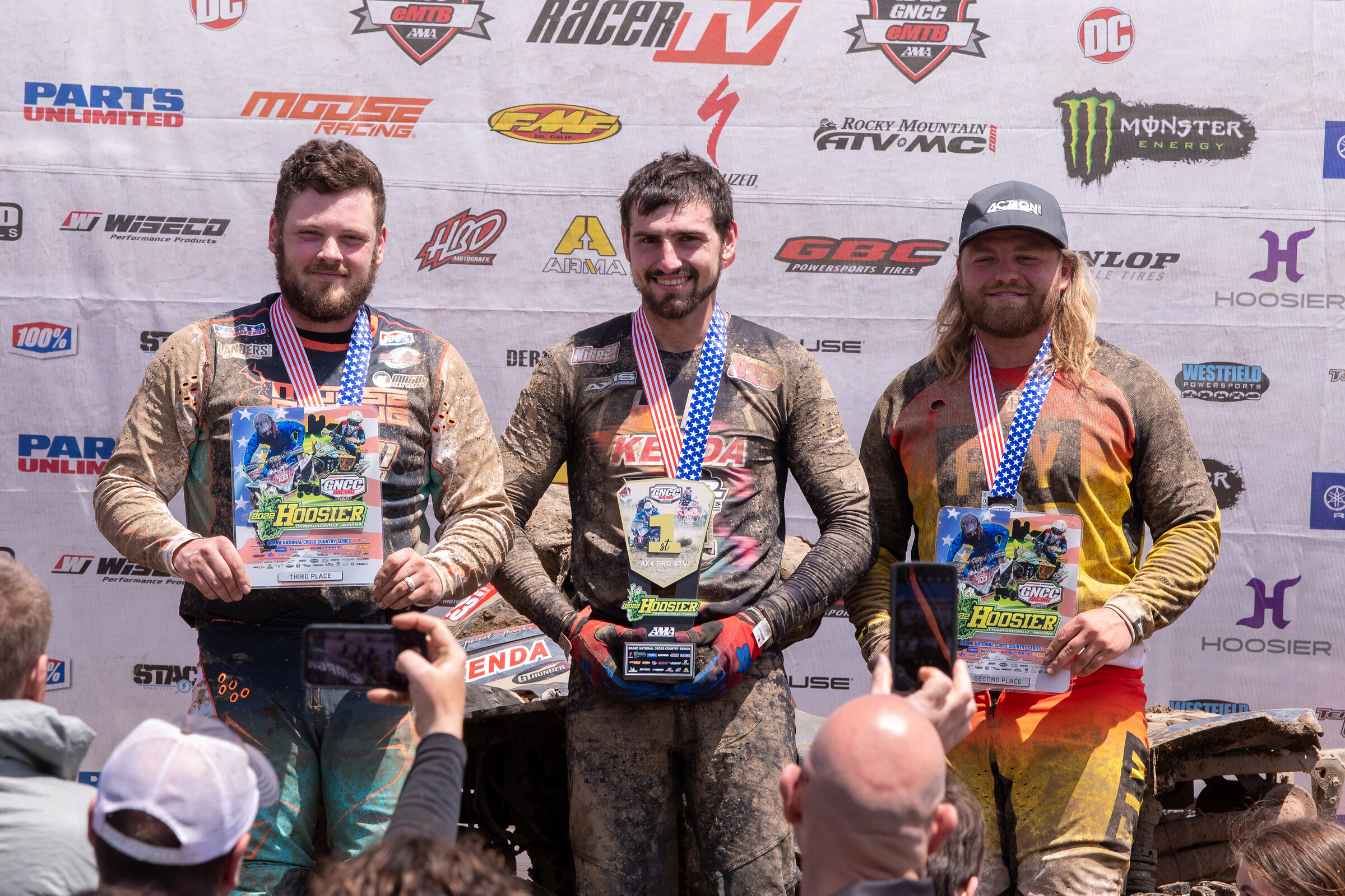 Cody Collier (center), Haedyn Mickelson (right) and Drew Landers (right) rounded out the top three in 4x4 Pro.