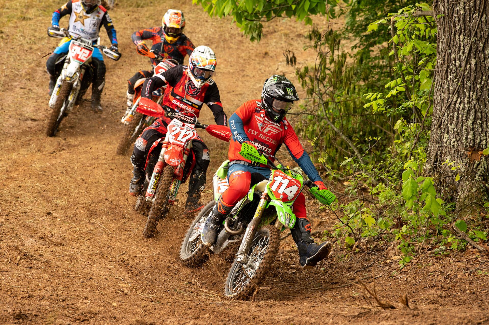 Josh Strang (#114) earned the All Balls Racing Holeshot Award.