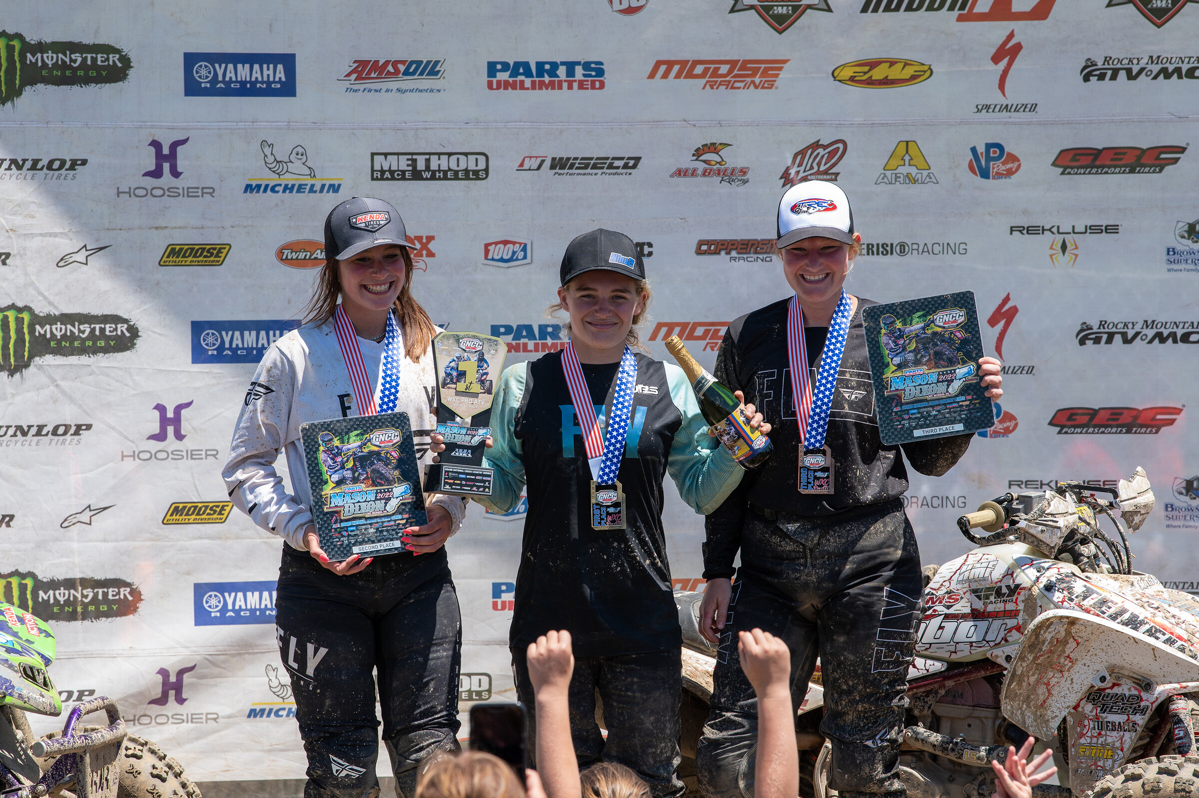 Hannah Hunter (center), Andrea Rodgers (left) and Morgan Solesbee (right) rounded out the WXC top three finishers.