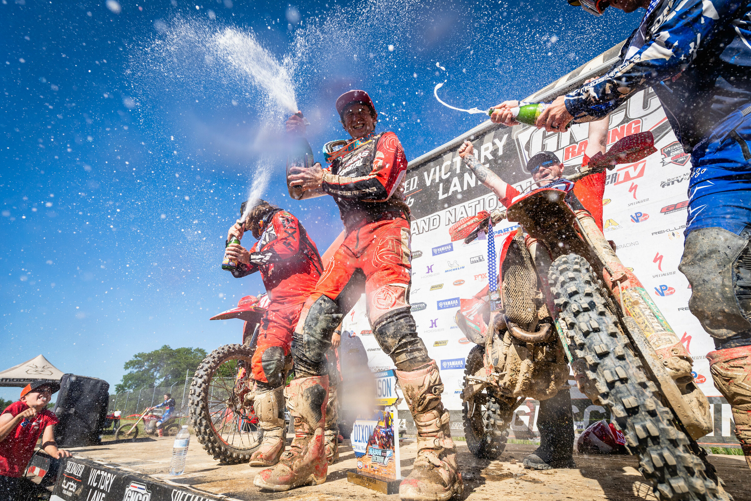 Ricky Russell celebrates the Mason-Dixon GNCC Overall Win.