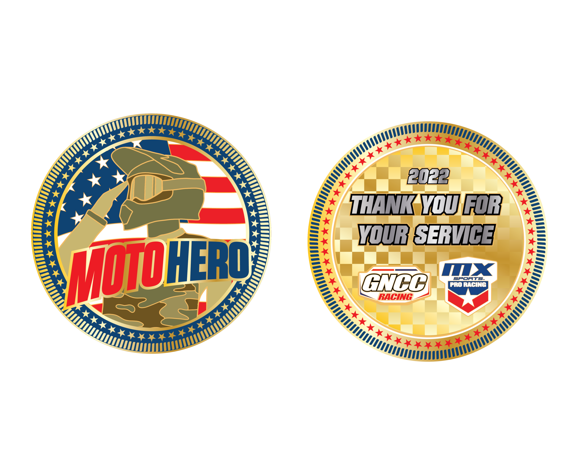 Each First Responder and Military member receive a Moto Hero challenge coin during the start of the races.