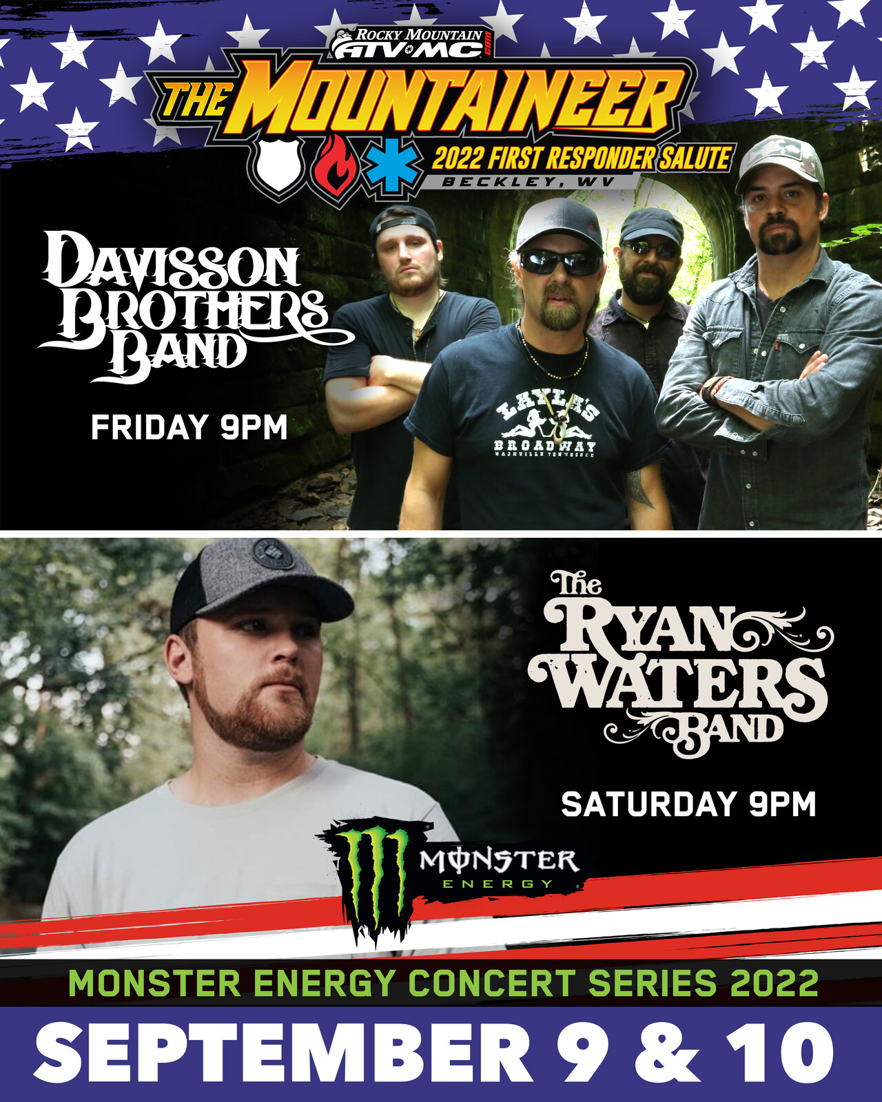 The Monster Energy Concert series returns with the Davisson Brothers Band and The Ryan Waters Band this weekend.