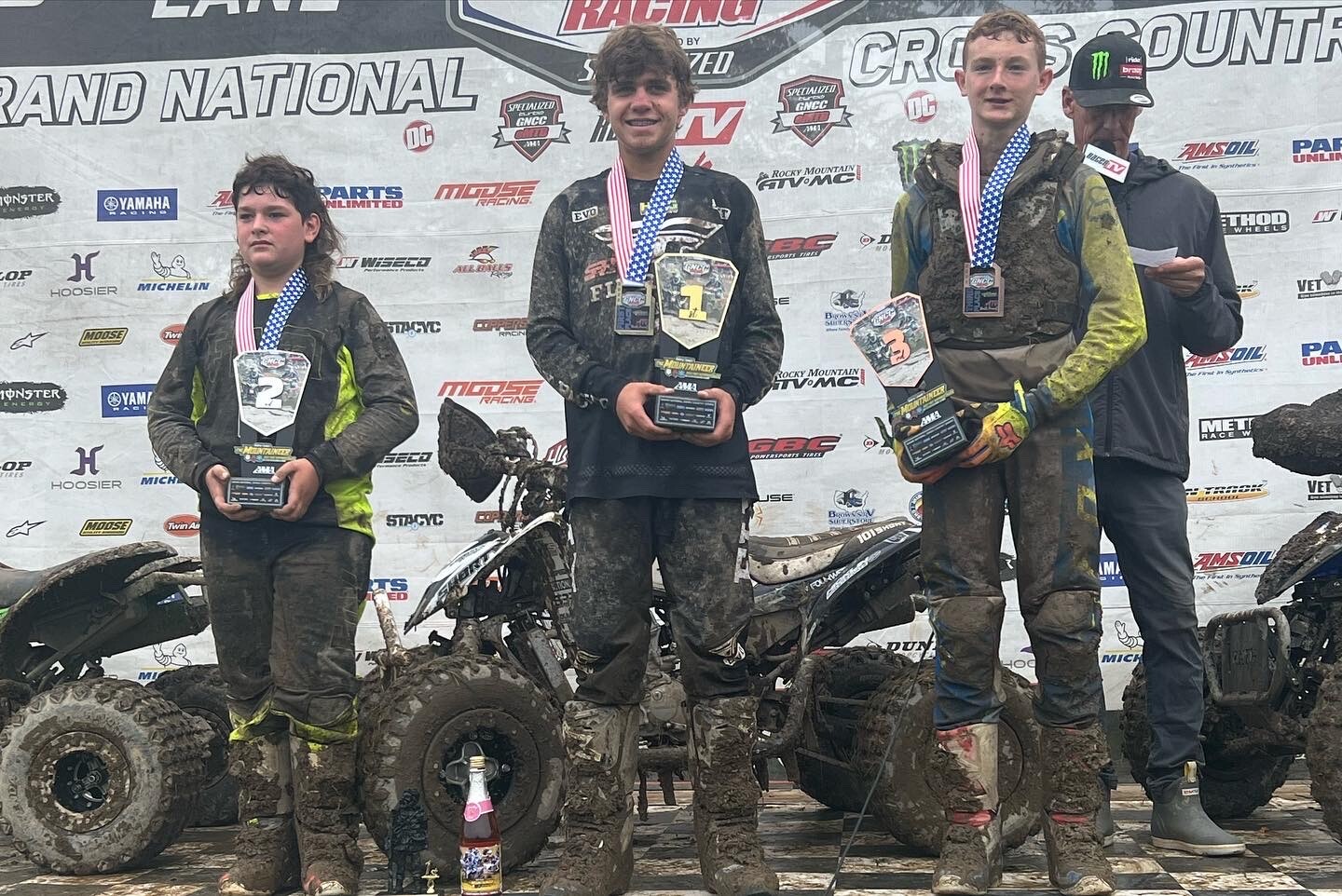 Jordan Berg (center), Bryce Pullen (left) and Andrew Smallwood (right) rounded out the top three youth overall finishers.