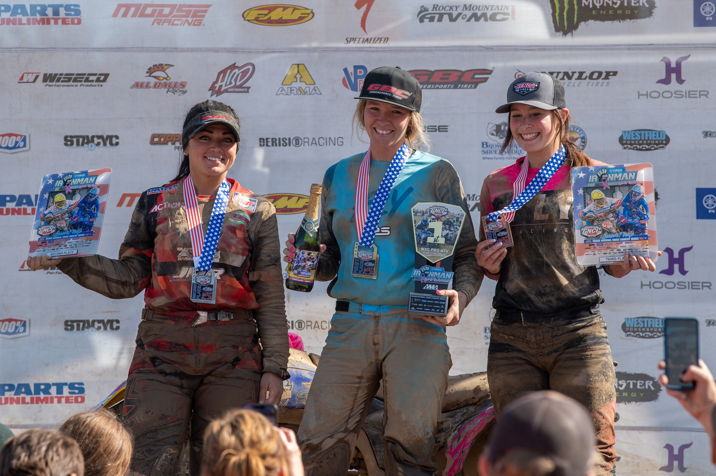 Jessica Elioff (center), Katelyn Osburn (left) and Andrea Rodgers (right) rounded out the top three WXC finishers at the season finale.