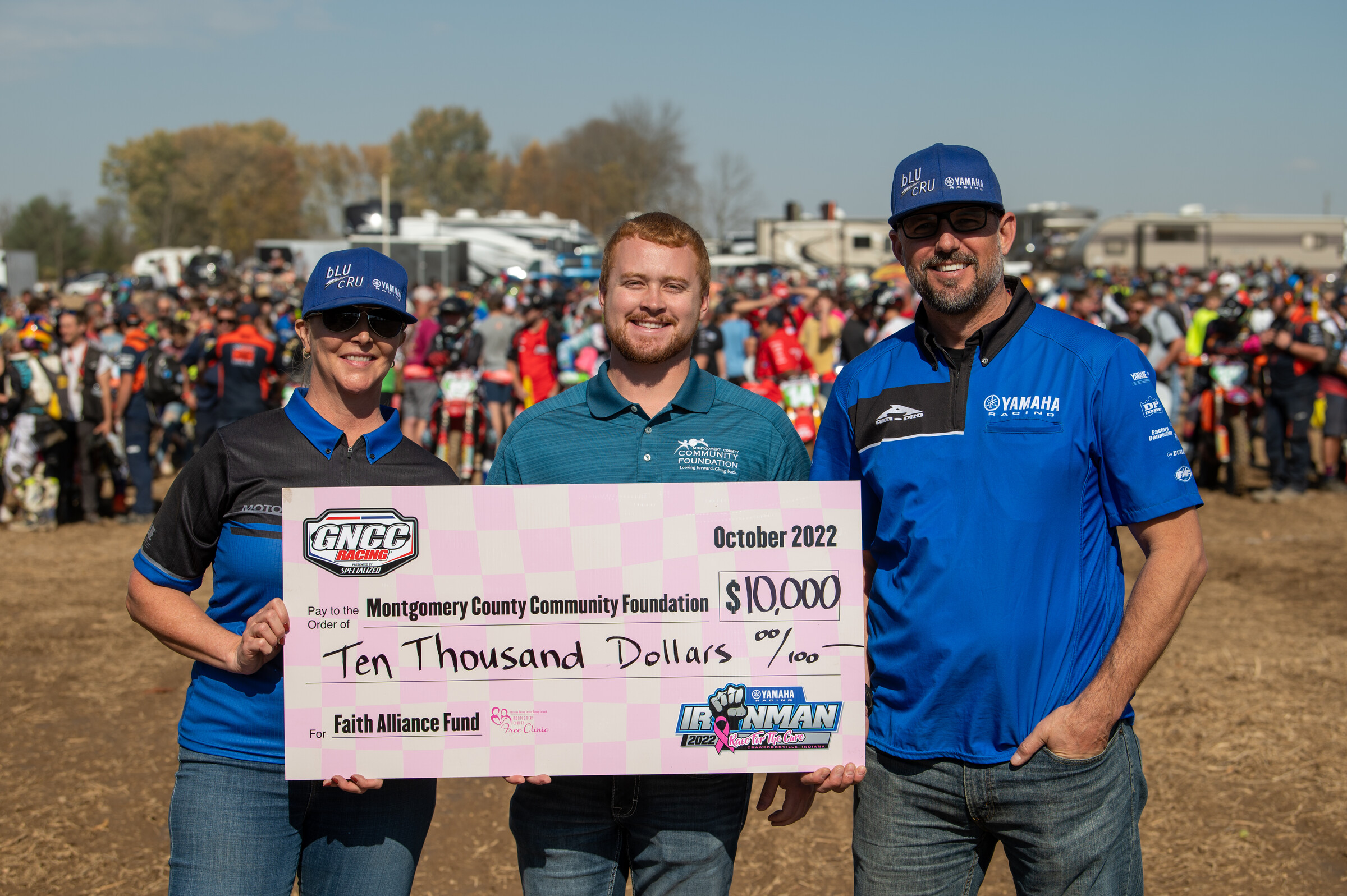 GNCC Racing Nation donated $10,000 to MCCF last year at the Yamaha Racing Ironman GNCC.