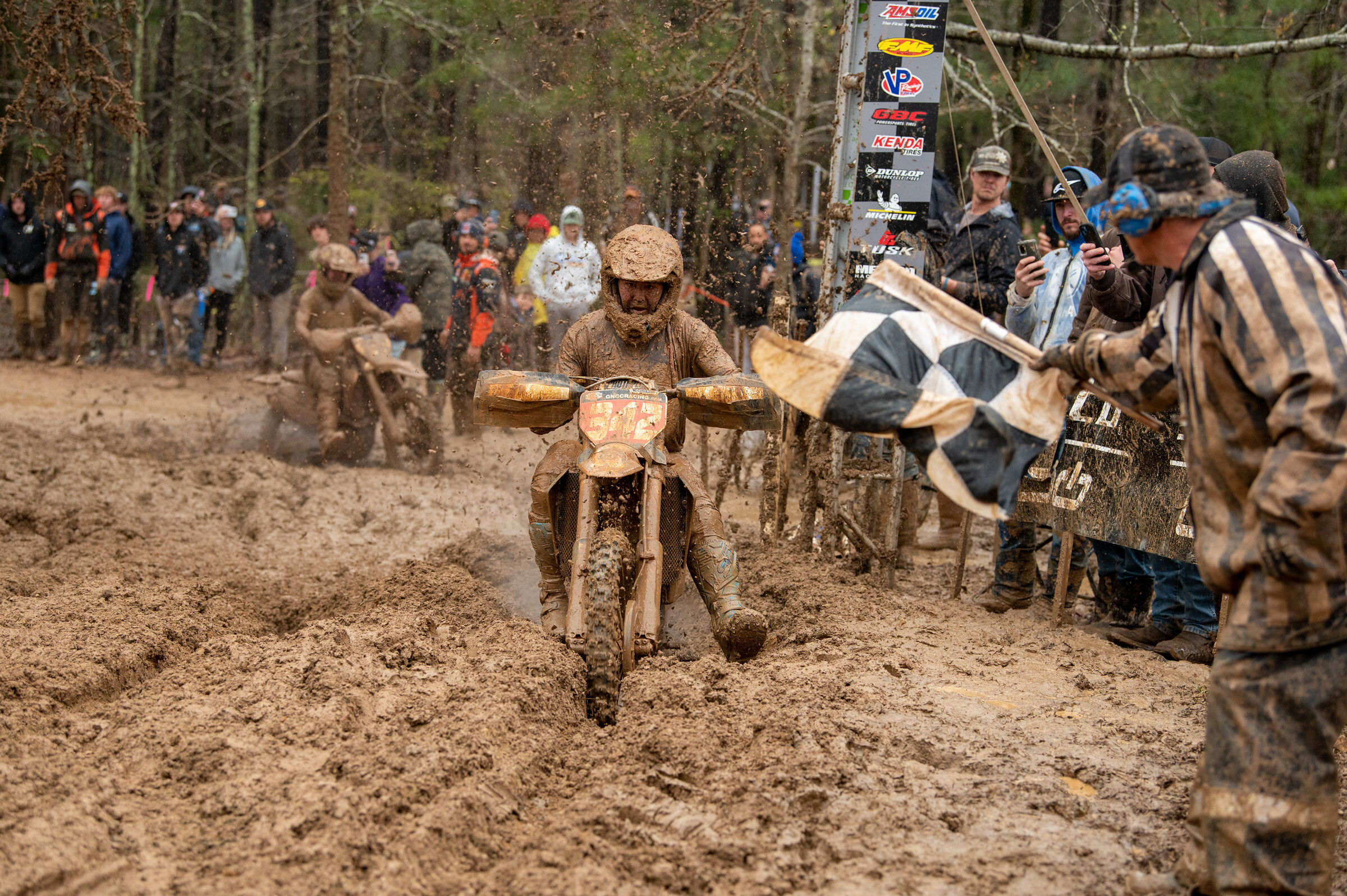 Craig DeLong (Rockstar Energy Husqvarna Factory Racing) earned his first-ever overall GNCC win in the Georgia mud.