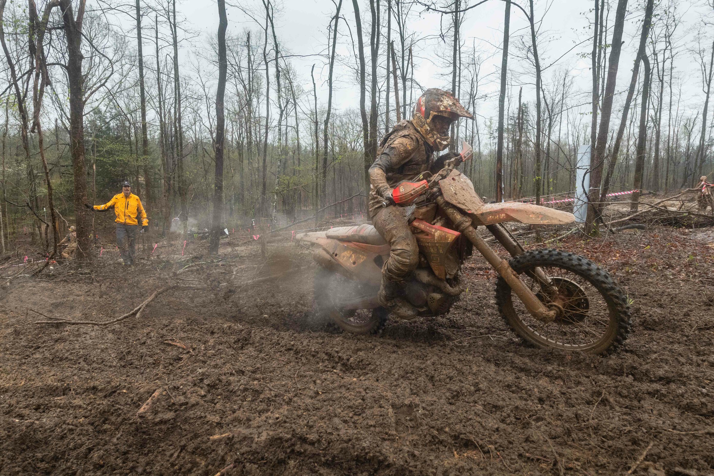 Rachel Gutish battled through the muddy mess in Georgia to earn second.