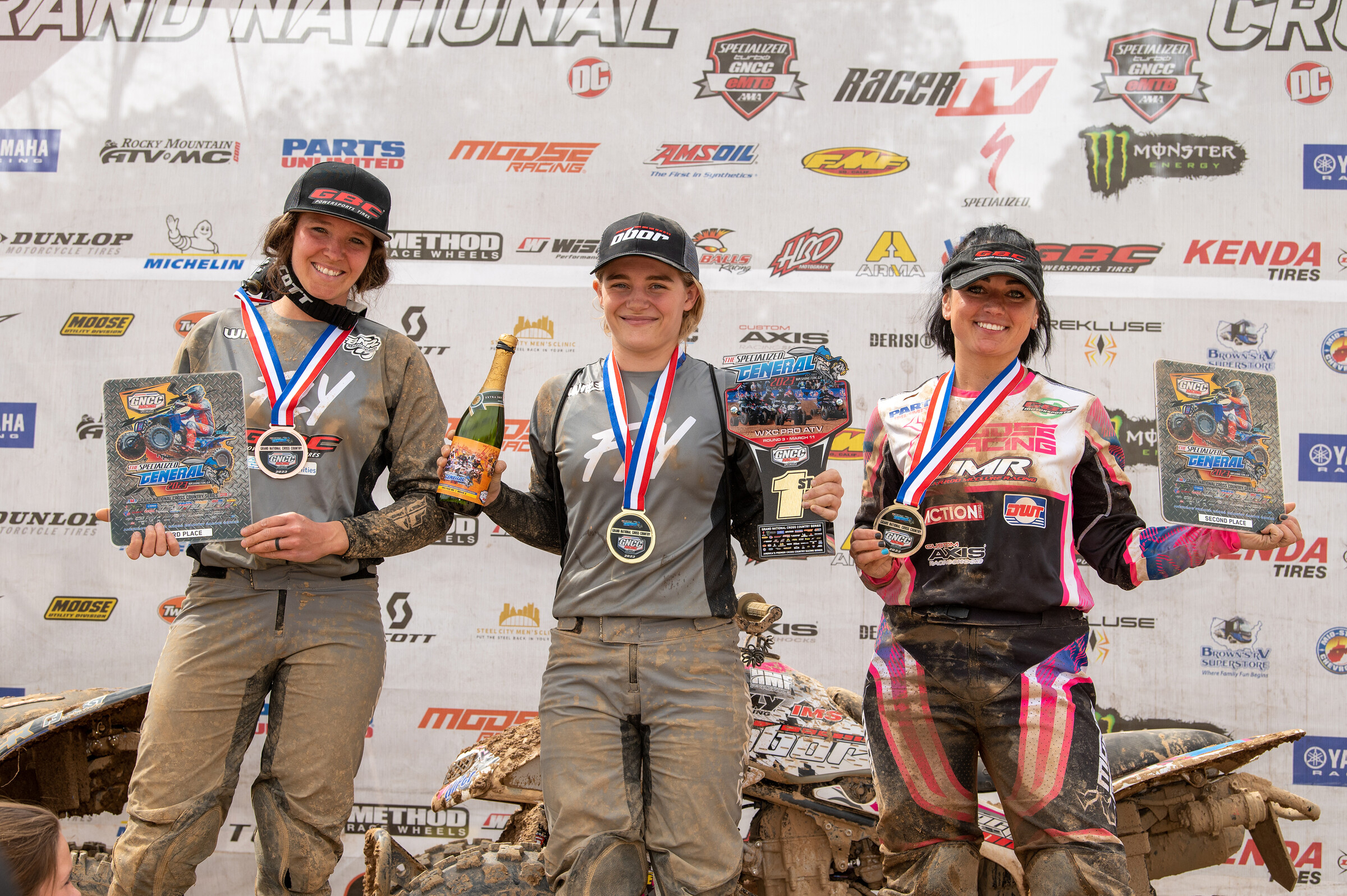 The Specialized General ATV Podium: Hunter (center), Osborn (right) and Elioff (left) rounded out the WXC top three.