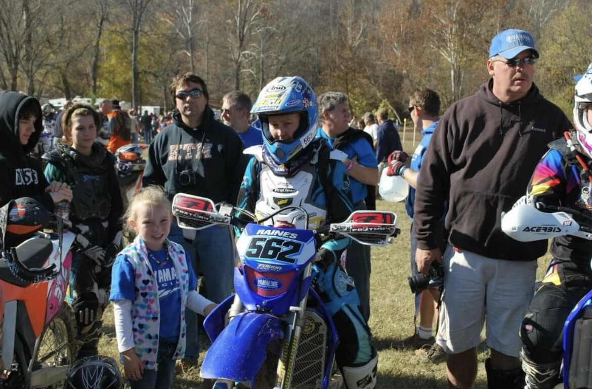 Emily lined up with a young Prestin by her side.