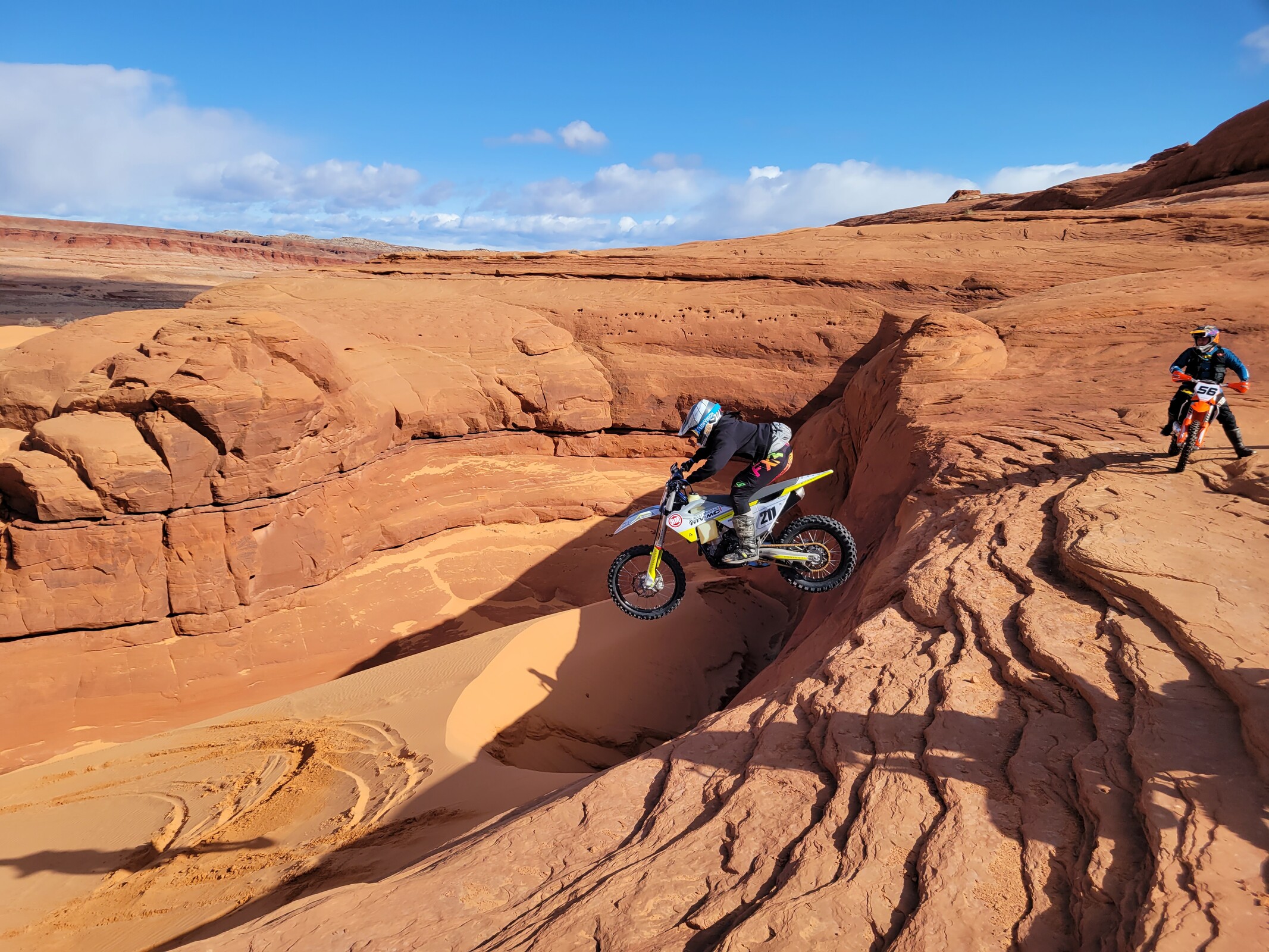 Taylor's guest, Savannah Kipp, goes big on one of the cliff jumps on day one...