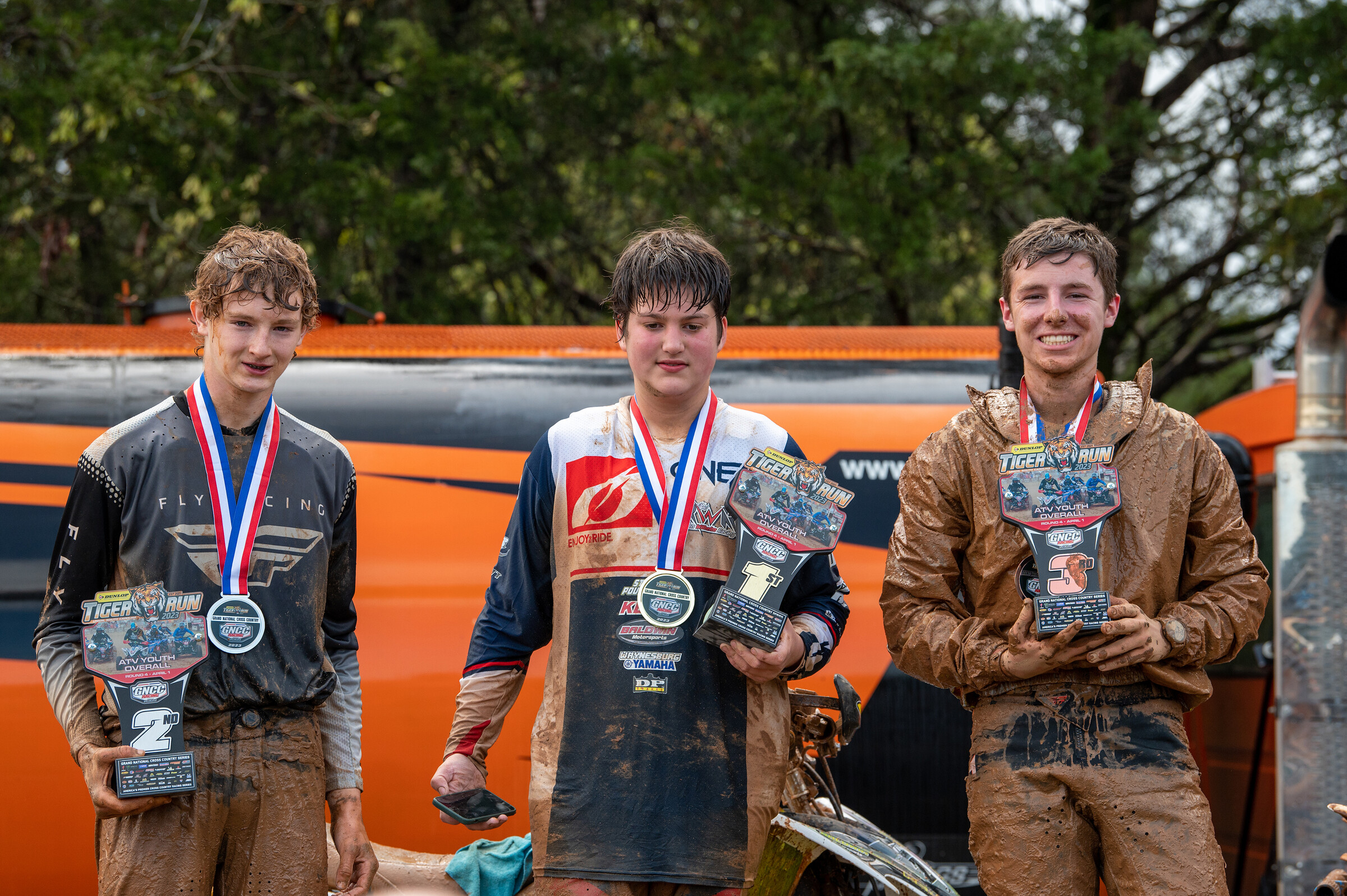 Ryan Wilhelm (center) earned the youth overall win with Andrew Smallwood (left) and Barrett Childers (right) rounded out the youth top three finishers.
