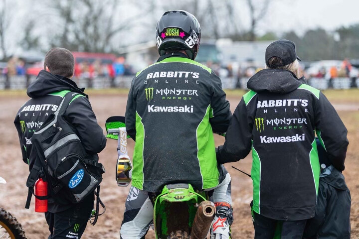Cameron and family at the start of a GNCC race.