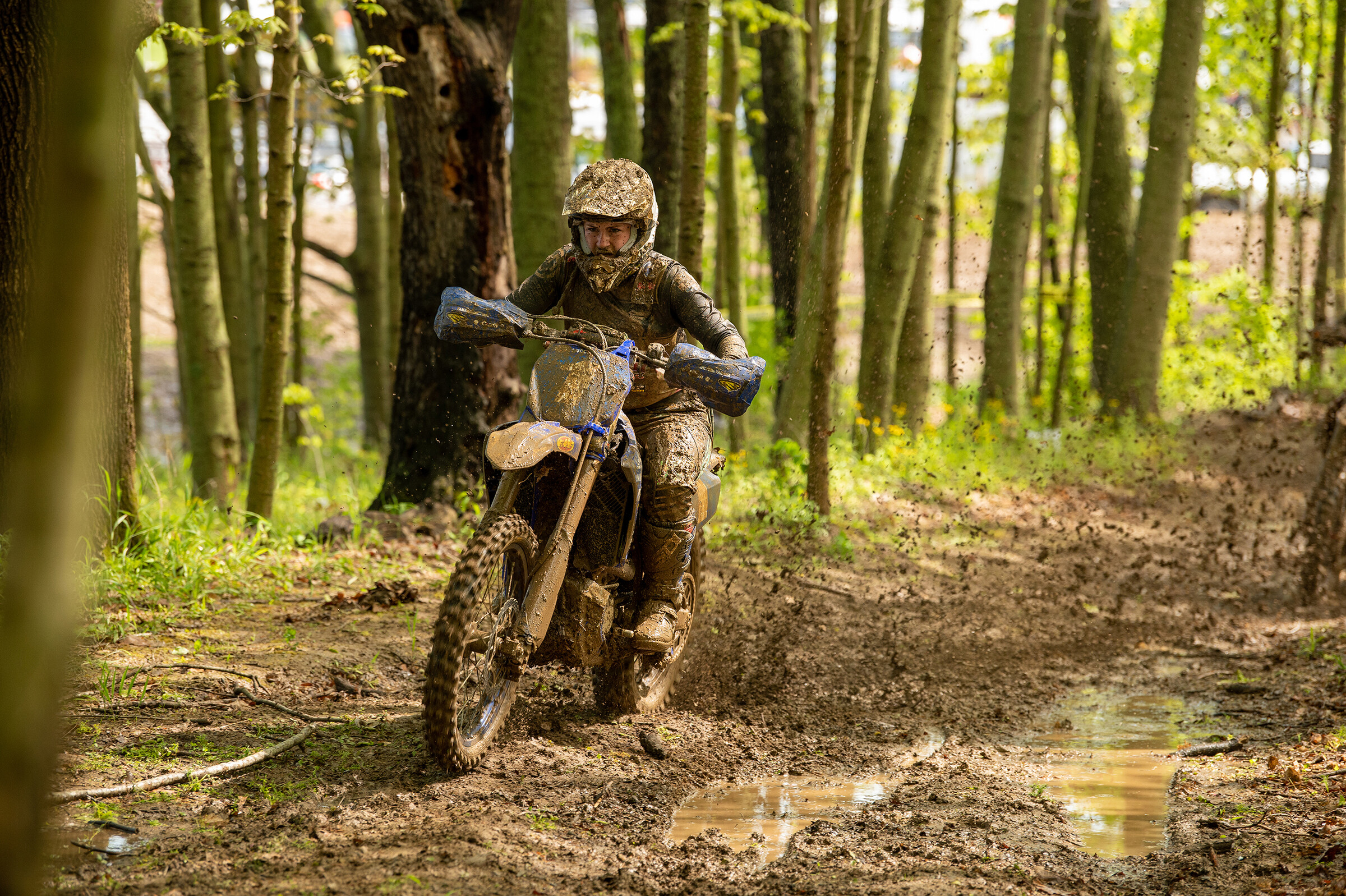Rachael Archer managed through the muddy, slick conditions on Sunday morning to earn the WXC Motorcycle win.