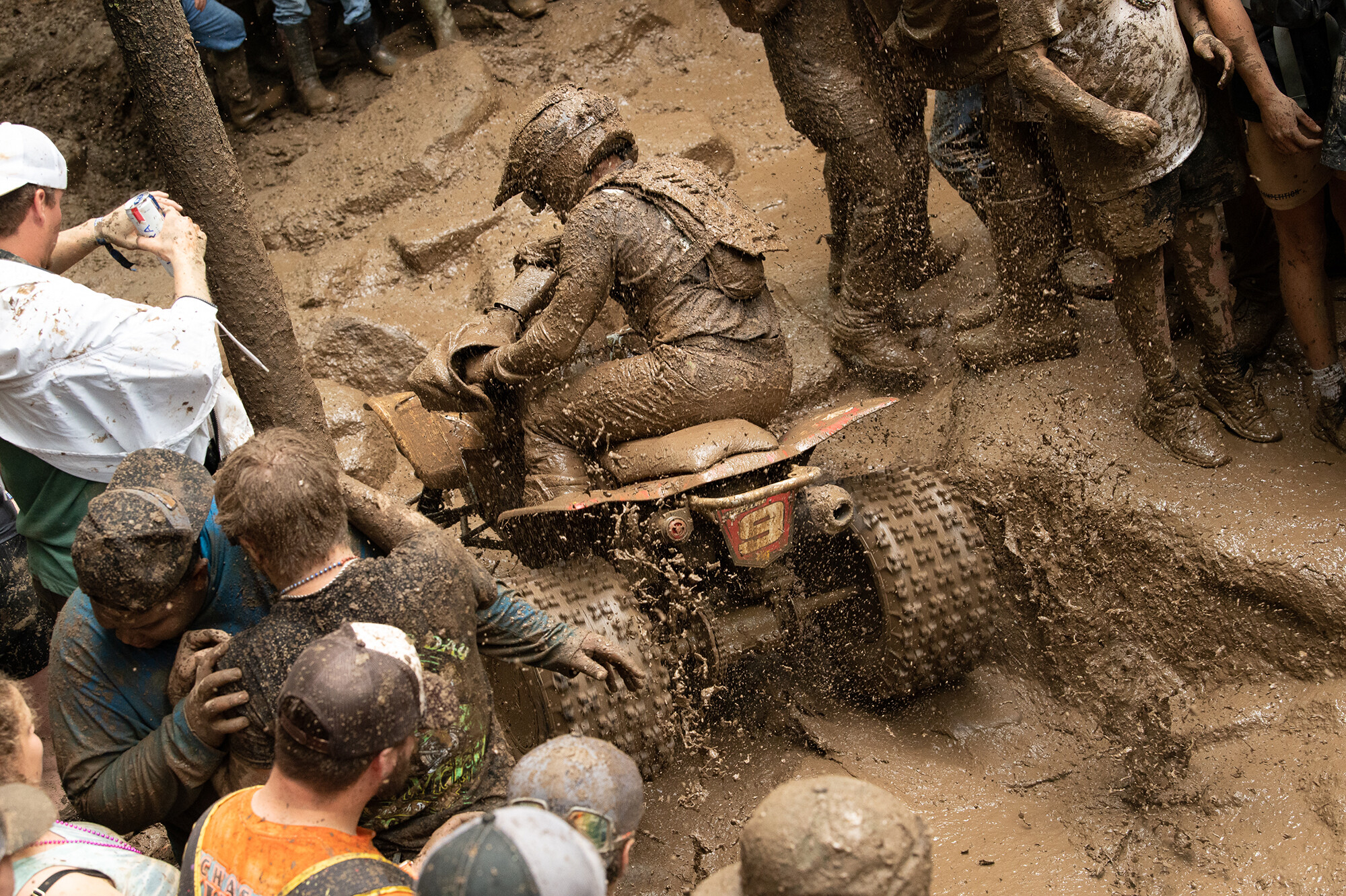 Jarrod McClure battling his way through the 