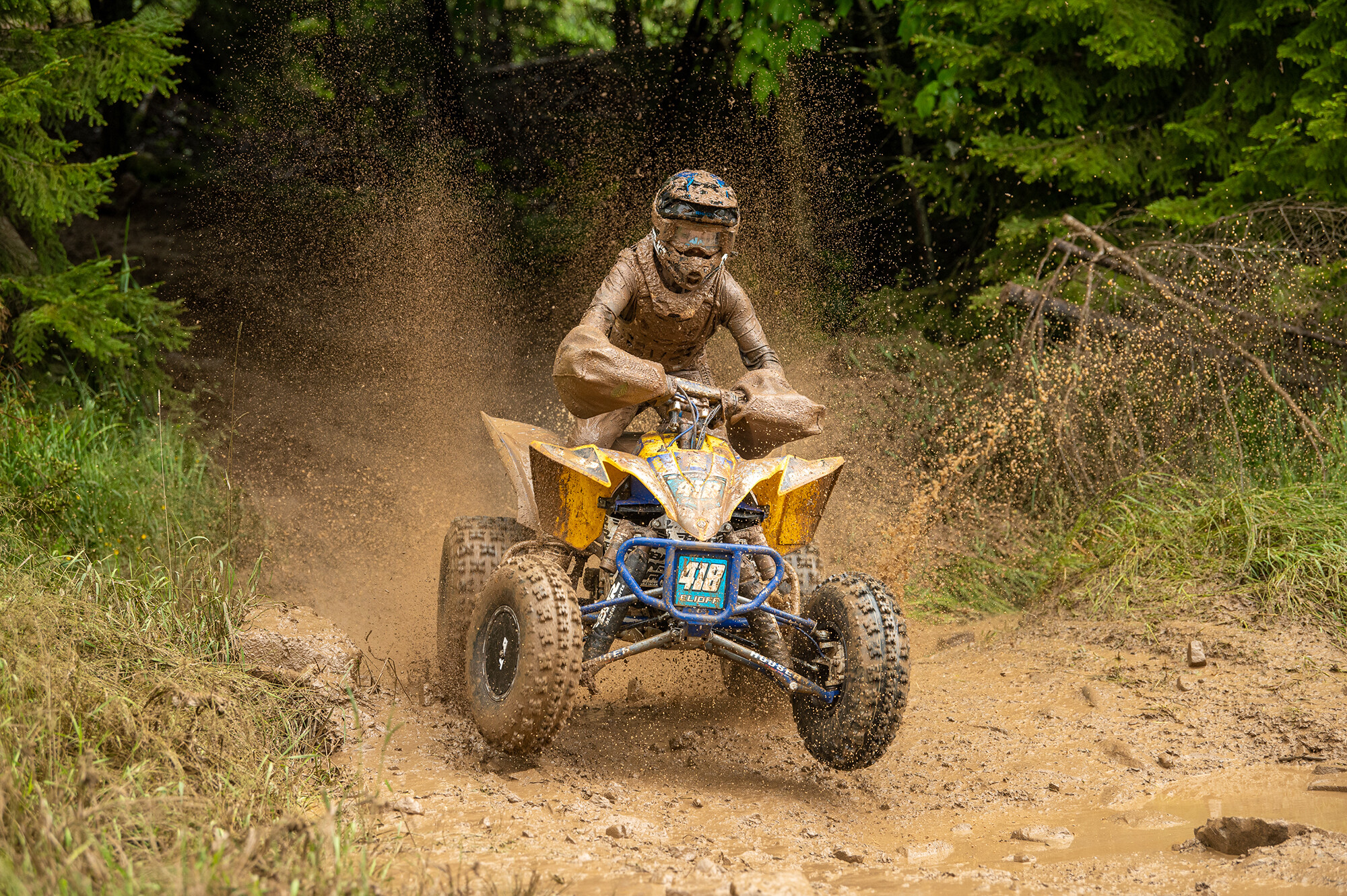 Jessica Elioff finished on the top step Saturday in the rainy, muddy conditions.