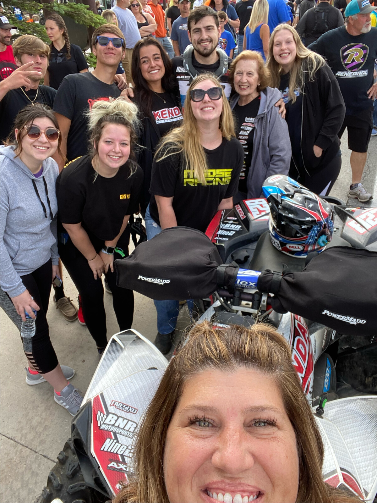 All smiles before the start of Cody's race.