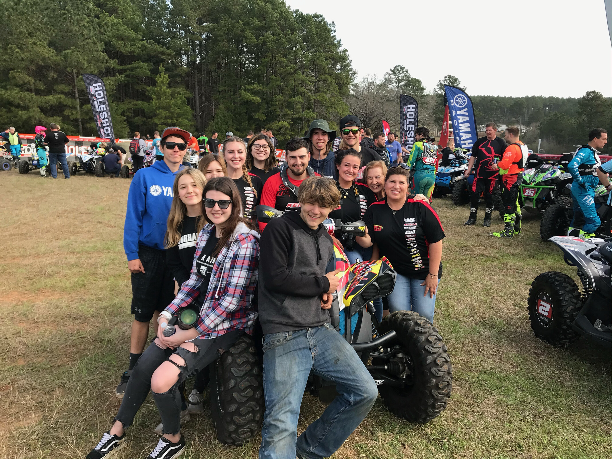 Collier and friends at the start of a GNCC race.