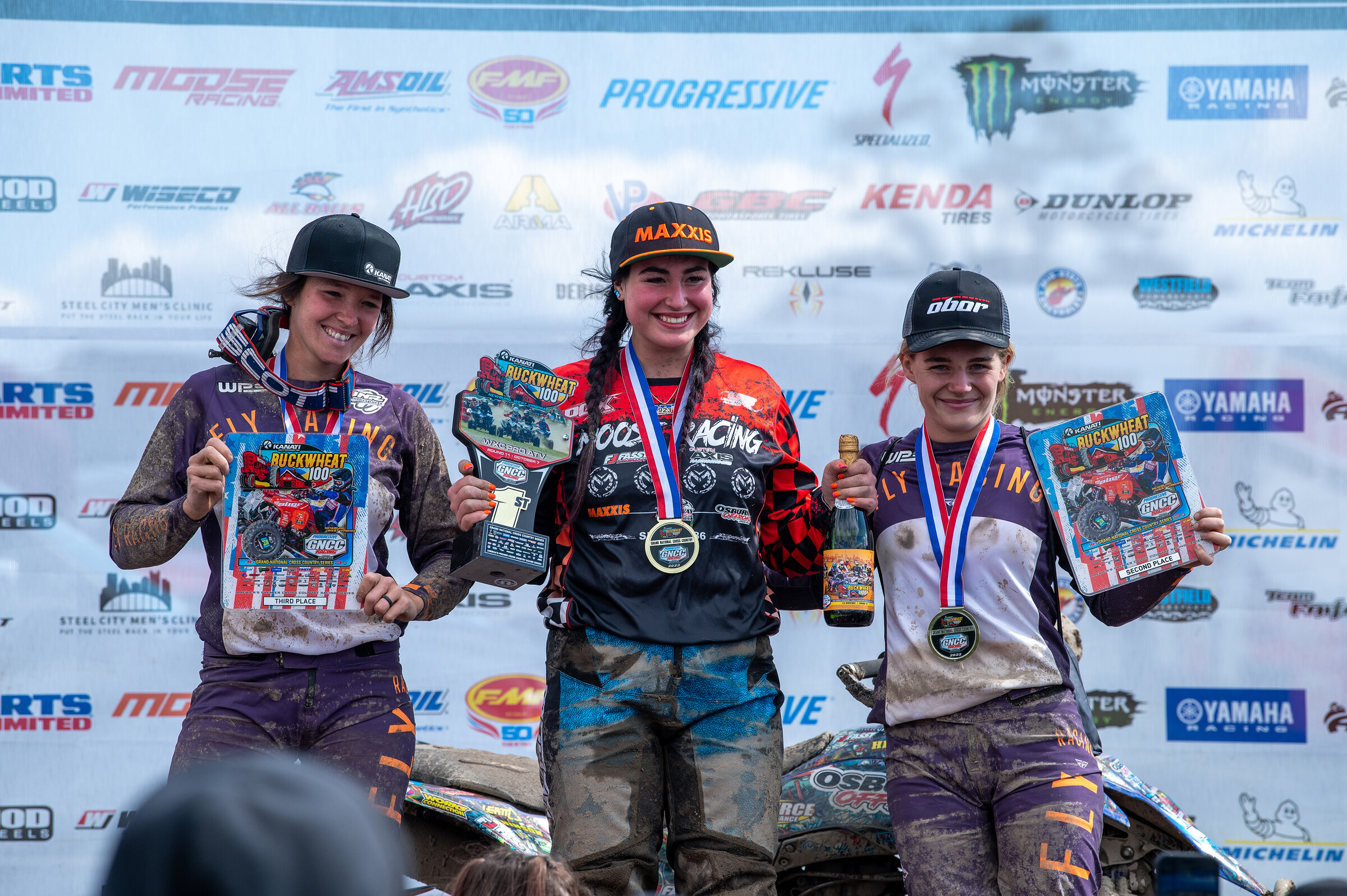 Chloe Harper (center), Hannah Hunter (right) and Jessica Elioff (left) rounded out the top three WXC finishers on Saturday.