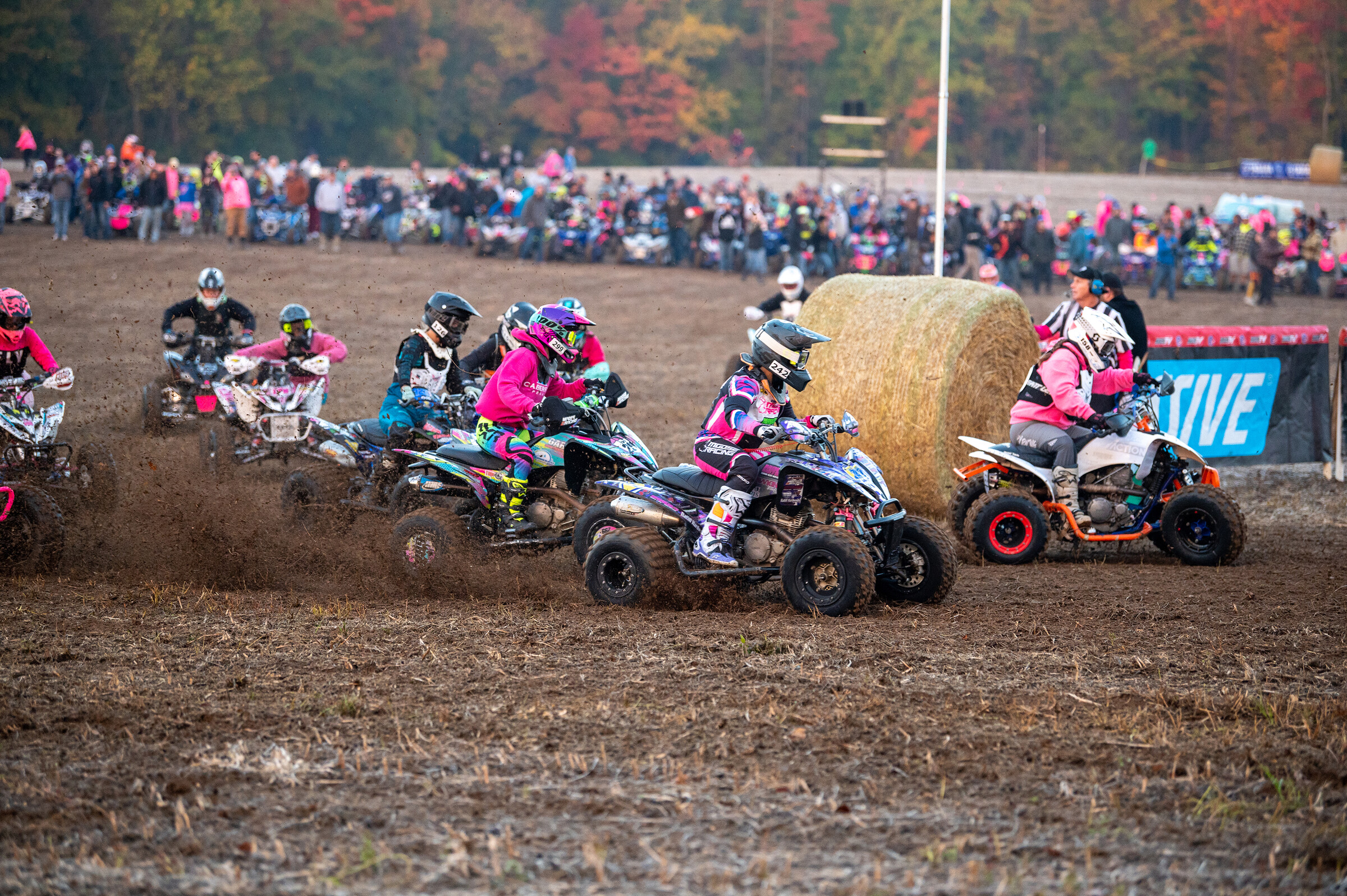 Schoolgirl Sr. ATV class starts off their race on Saturday morning.