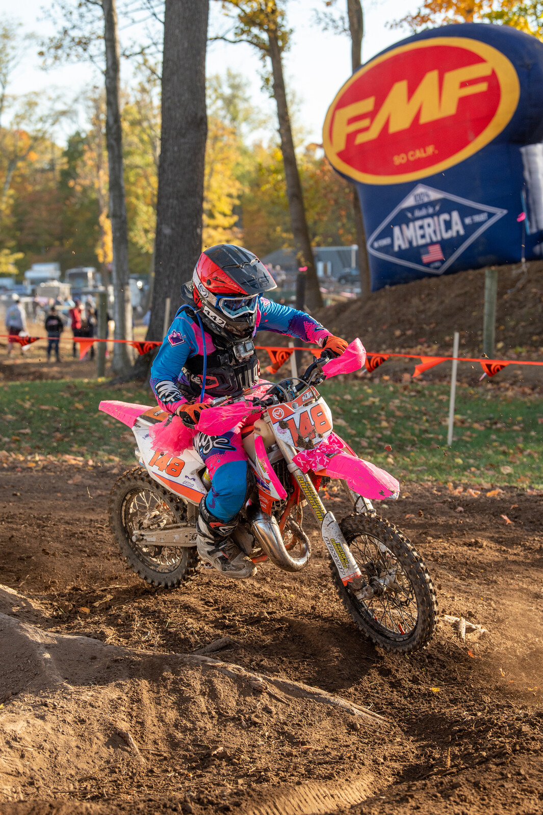 Racers decked themselves and their machines out in Pink for Breast Cancer Awareness.