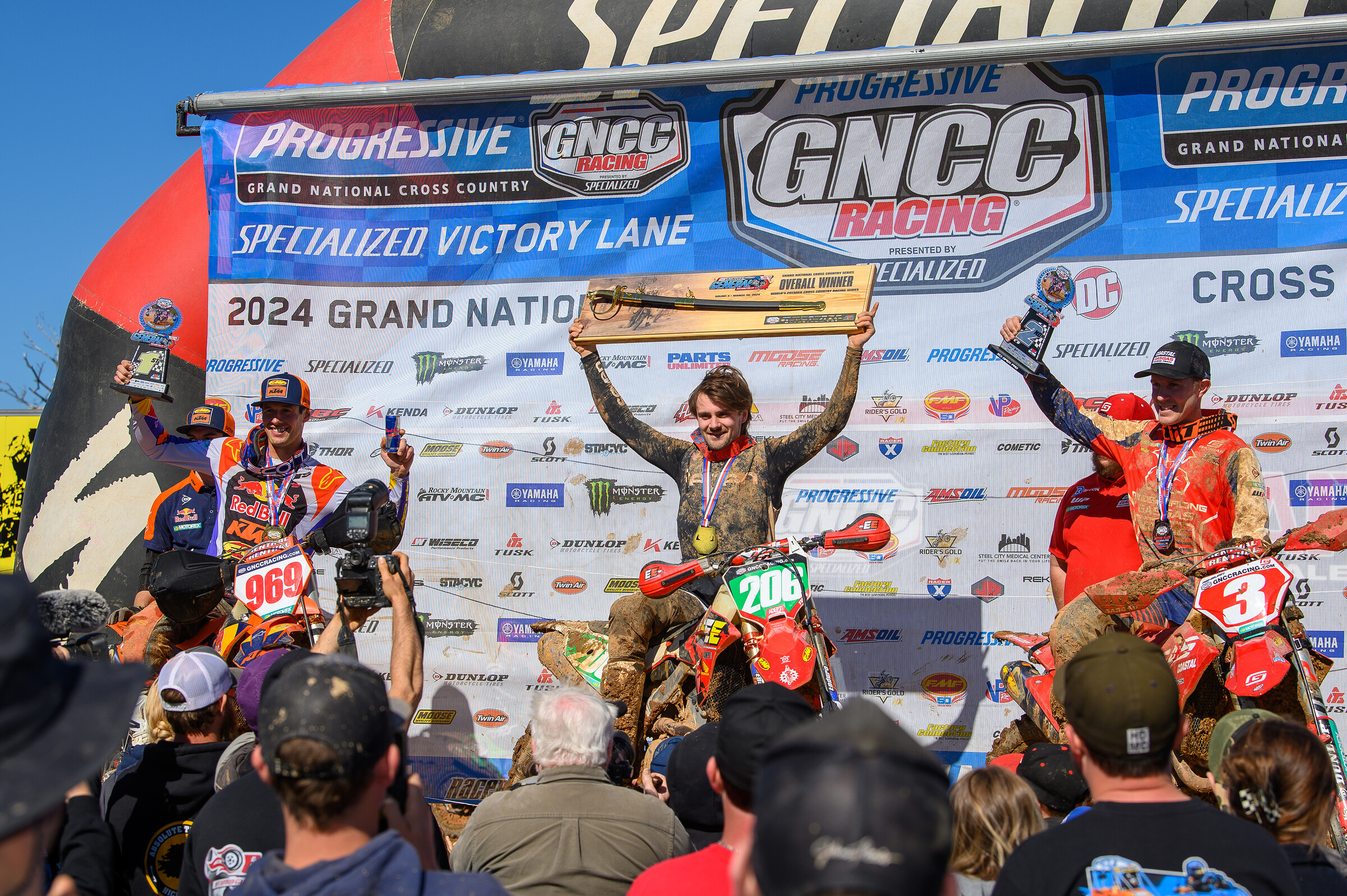 The Specialized General Overall Podium: Josh Toth (center), Johnny Girroir (left) and Jordan Ashburn (right).