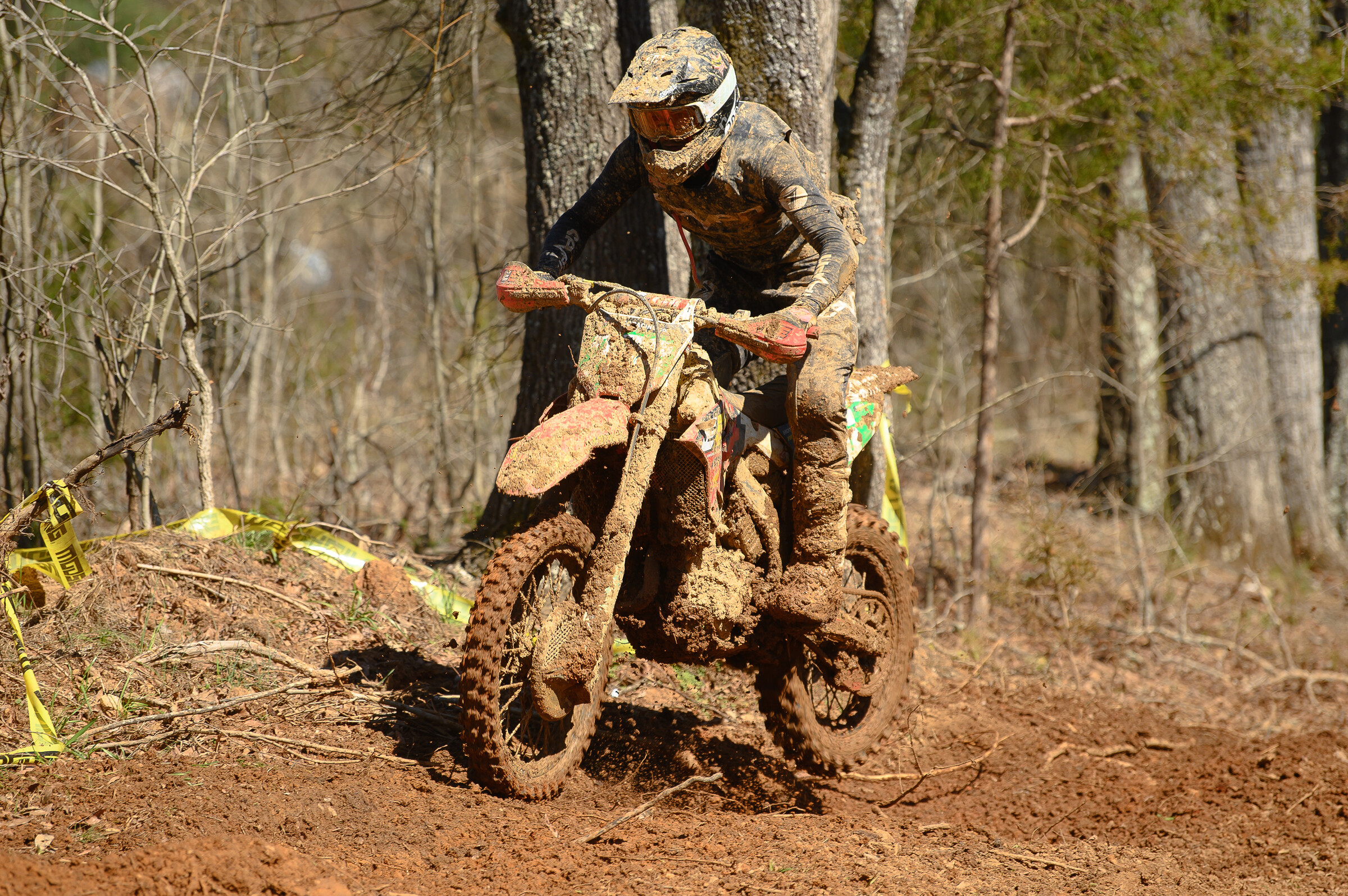 Toth battling through the muddy, slick Georgia clay.