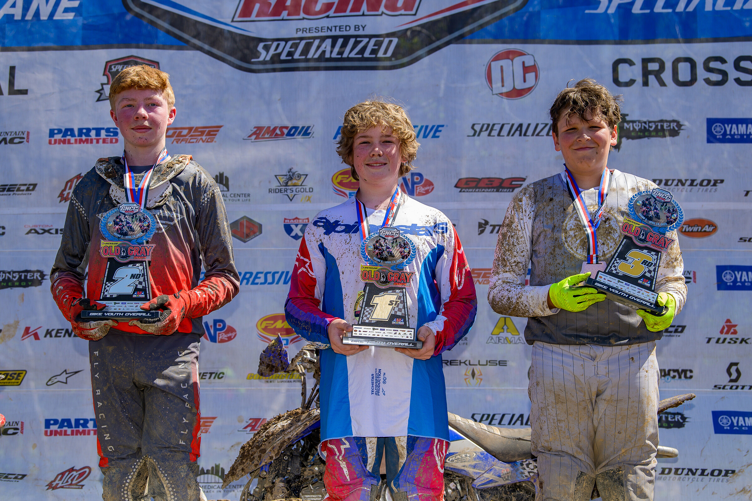 Stetson Owens (center) would come through to earn the Youth ATV Overall win, with Garret Cox (left) and Jackson Hancock (right) rounding out the top three overall.