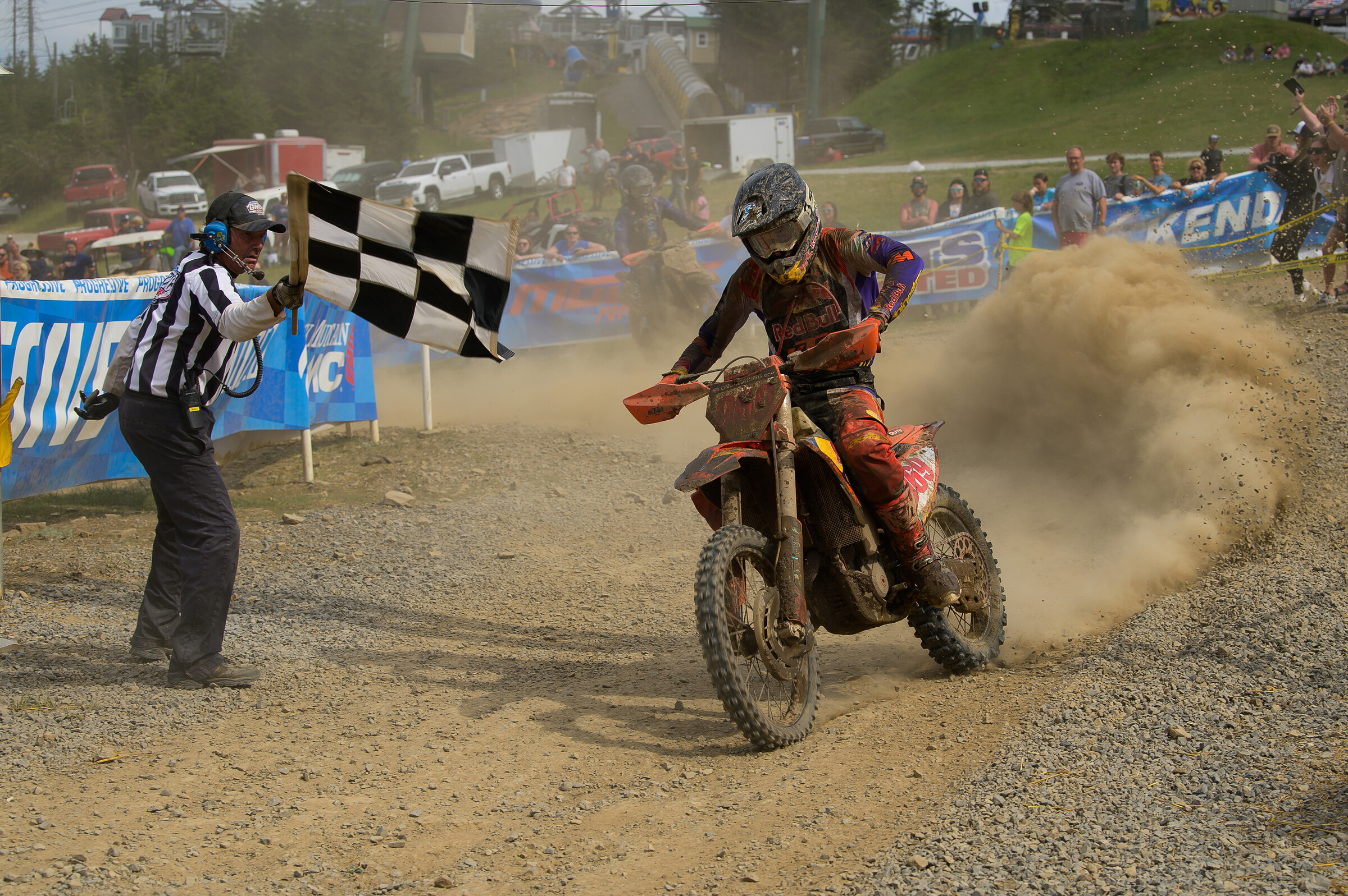 Johnny Girroir (FMF KTM Factory Racing) pushed throughout the duration of the race to earn his fifth win of the season at Snowshoe.