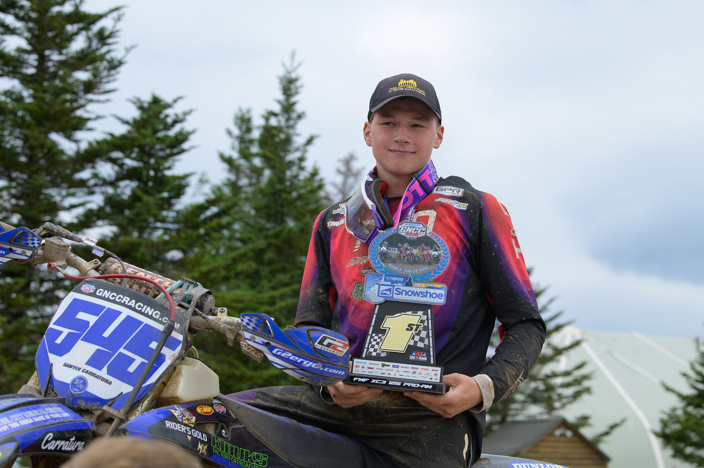 Sawyer Carratura (Kibuk Cycle/Steel City Medical Center/Josh Lojak’s House of Speed) earned his first FMF XC3 class win of the season.