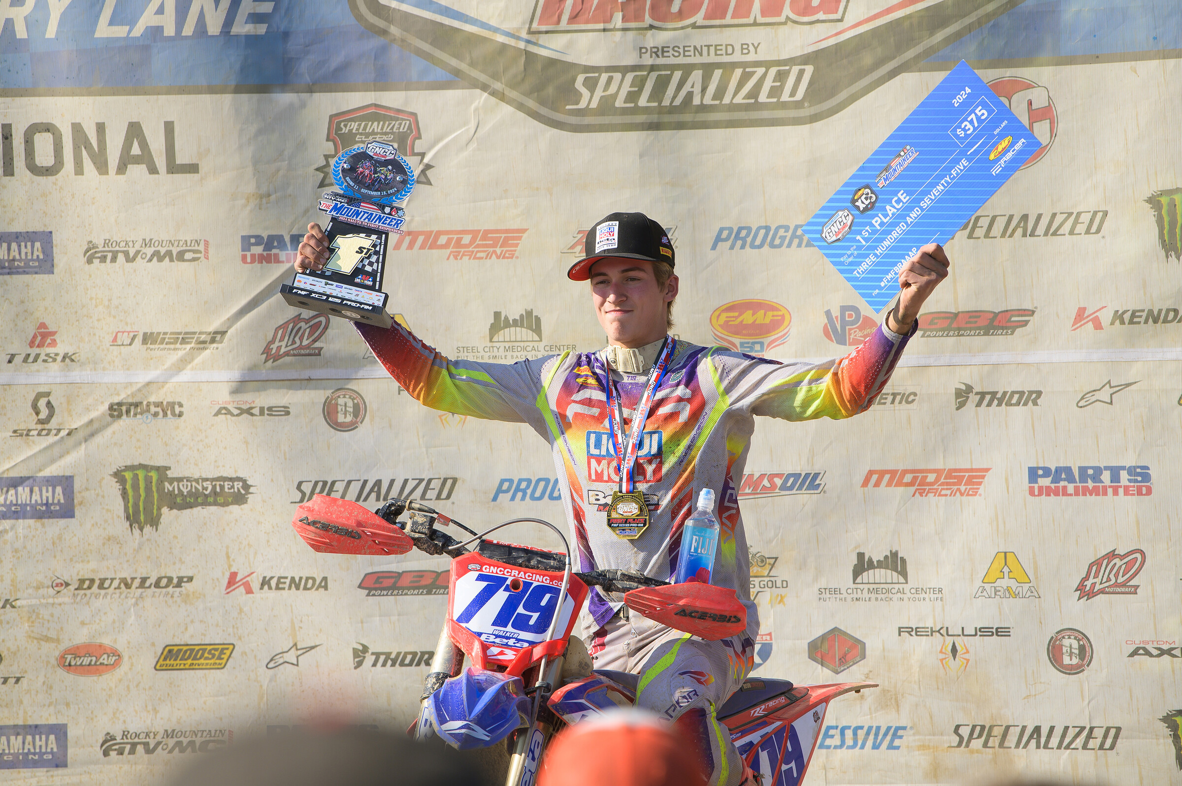 Jhak Walker (Liqui Moly Factory Beta Racing) earned the FMF XC3 125 Pro-Am class win.