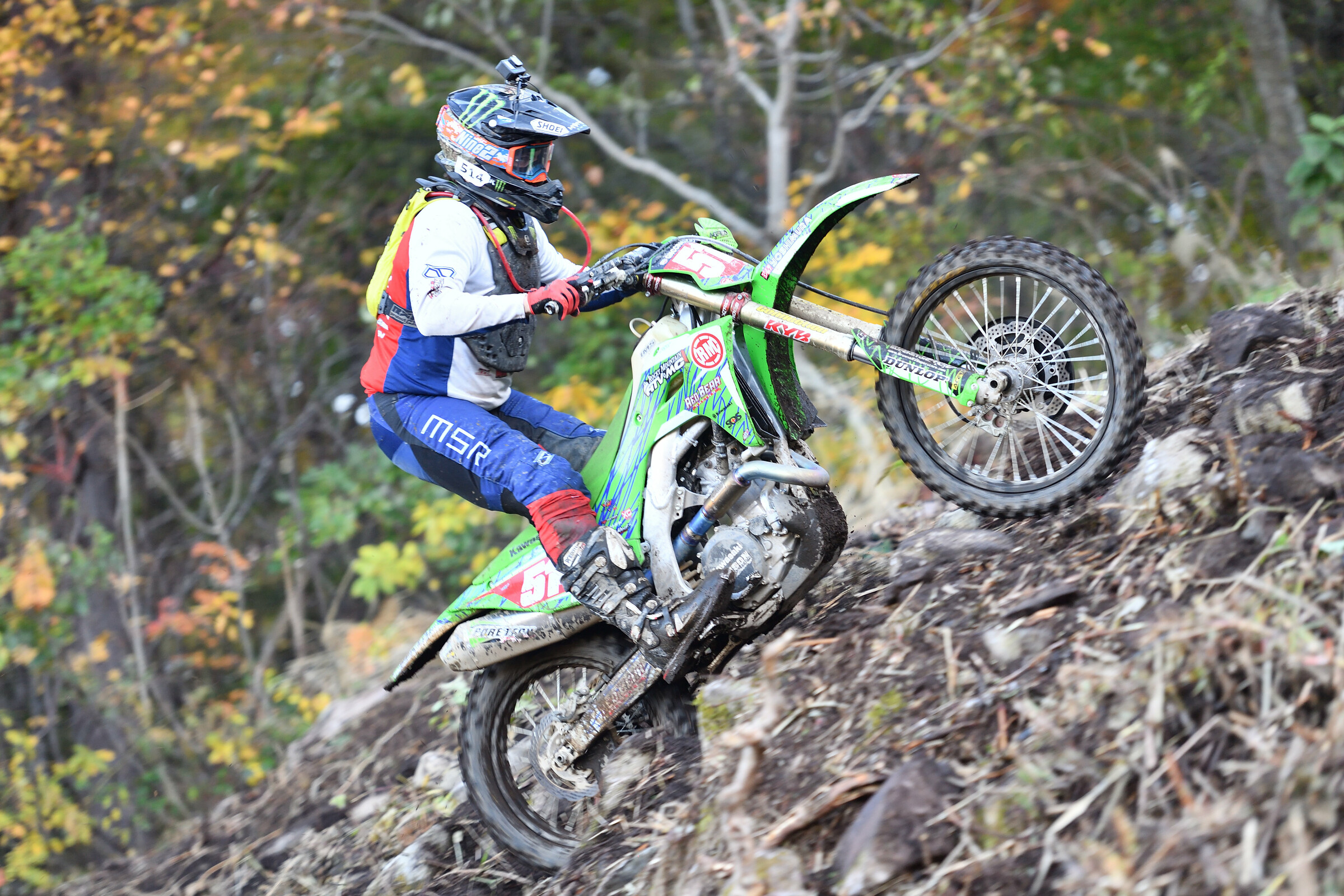 Stu Baylor tackles the rocky uphill section.