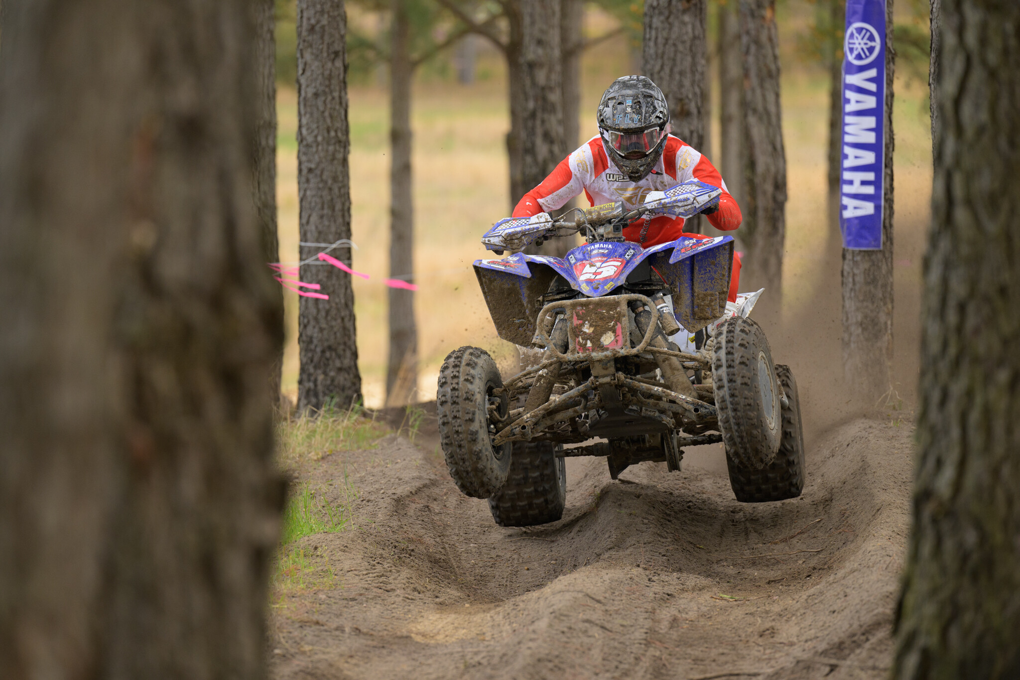 Launching through some sand whoops at theCamp Coker Bullet GNCC.