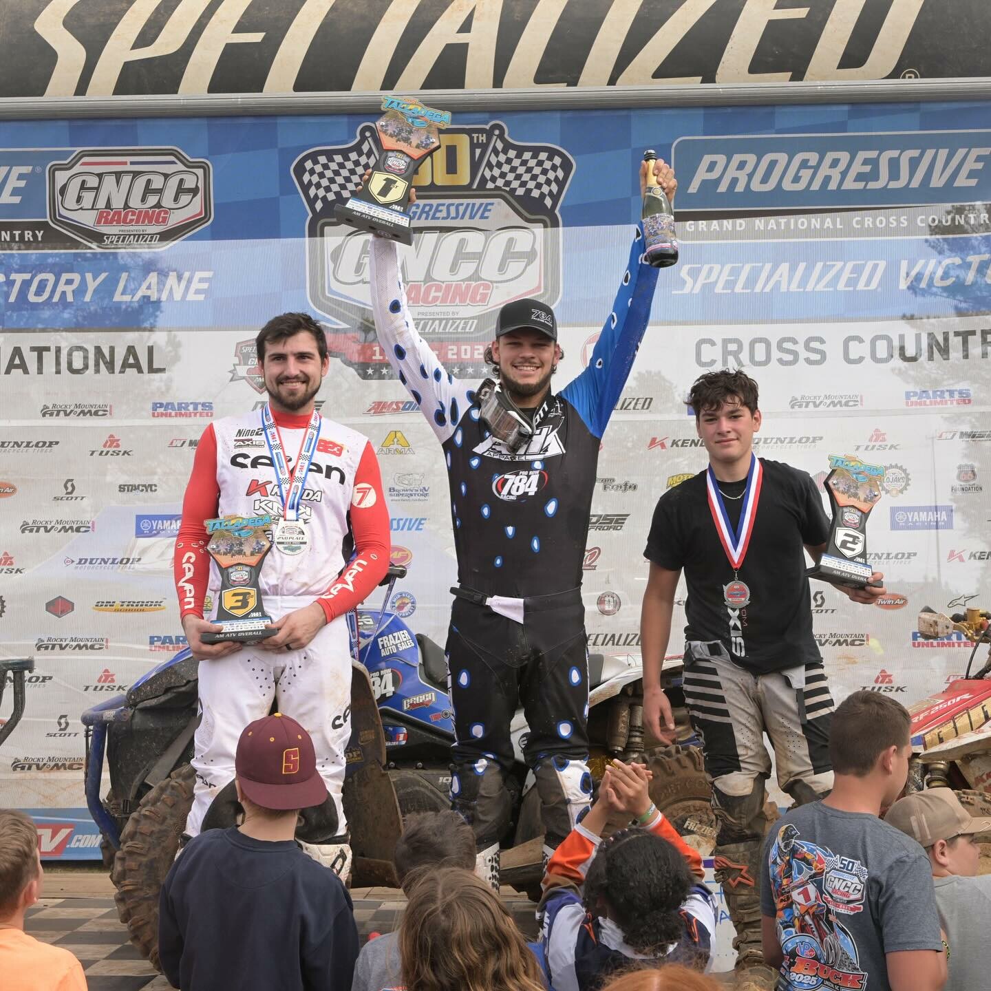 Brandon Frazier (center), Bryce Pullen (right) and Cody Collier (left) rounded out the top three overall AM ATV race finishers.