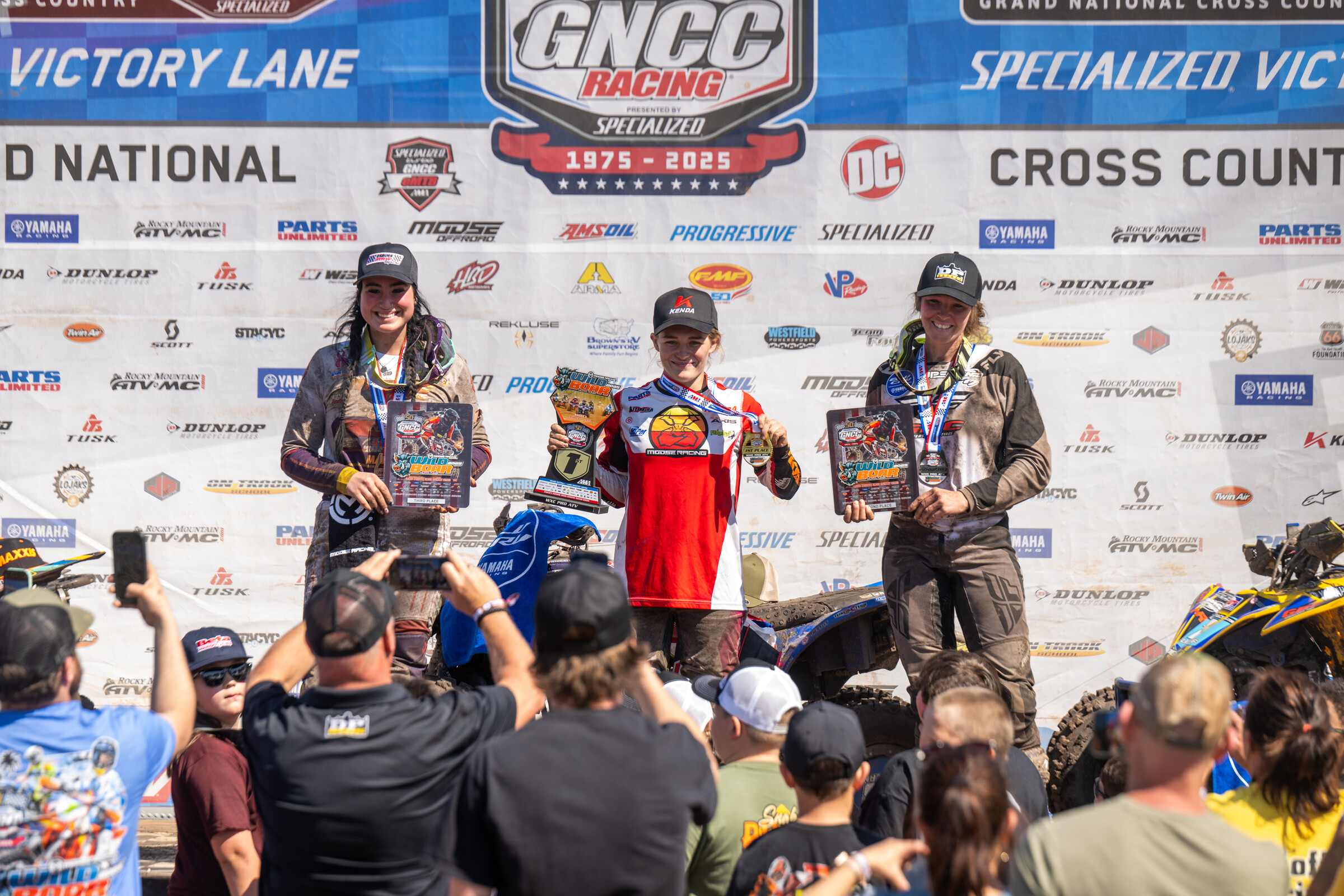 Hannah Hunter (center), Jessica Elioff (right), and Chloe Harper (left) would round out the podium in Palatka, Florida.