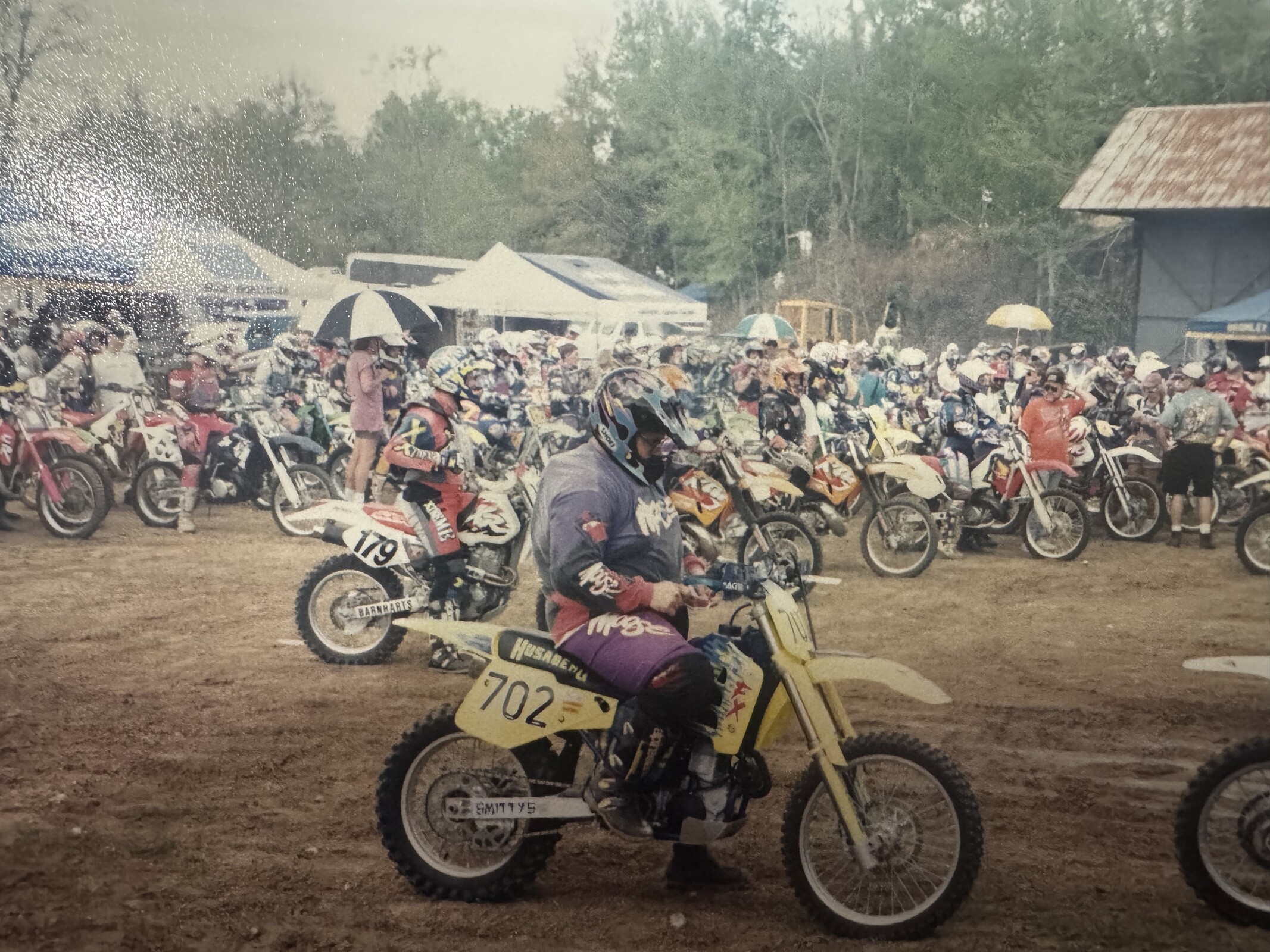 Chad lined up for the start of a motorcycle race.