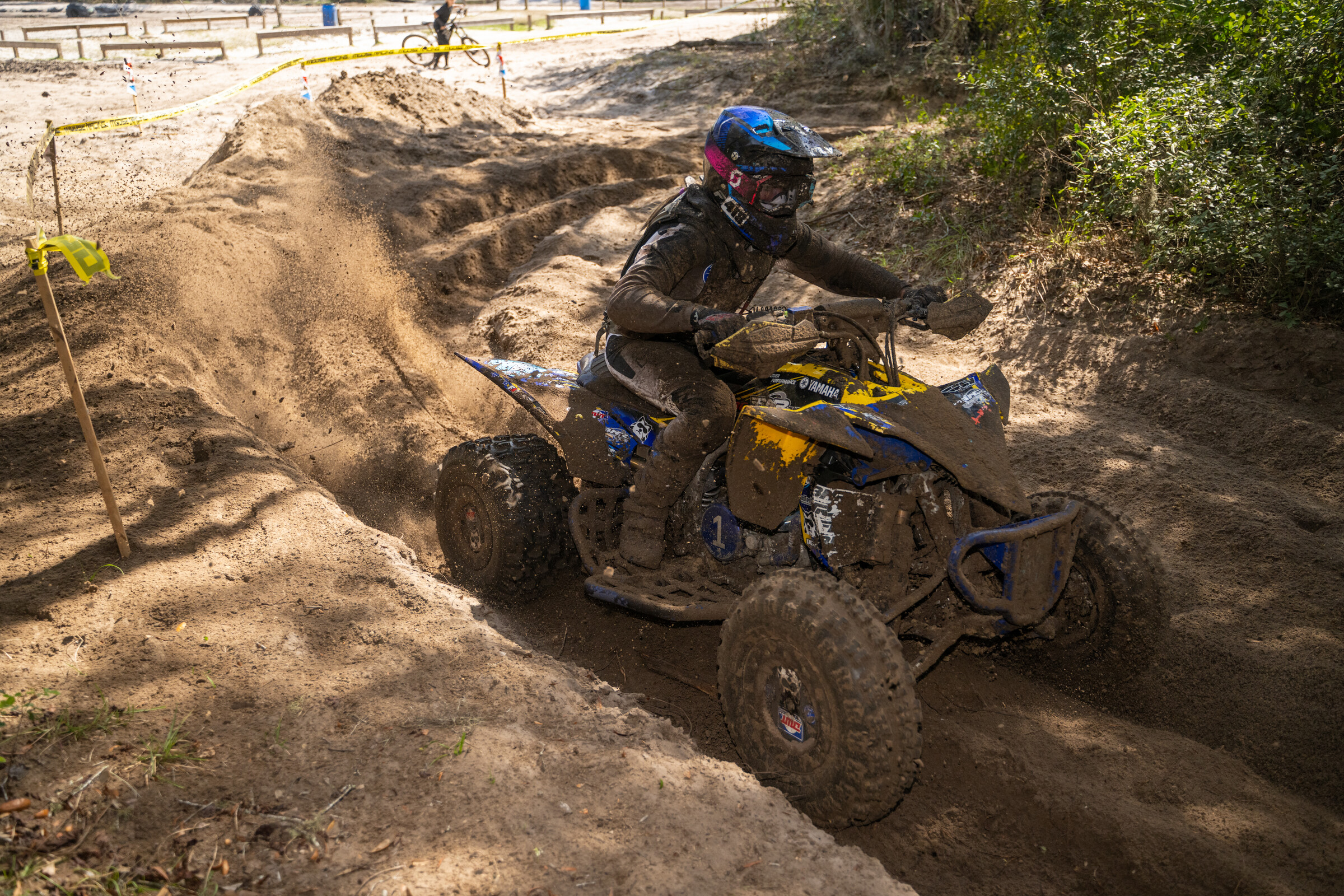 Elioff pushing through the Florida sand.