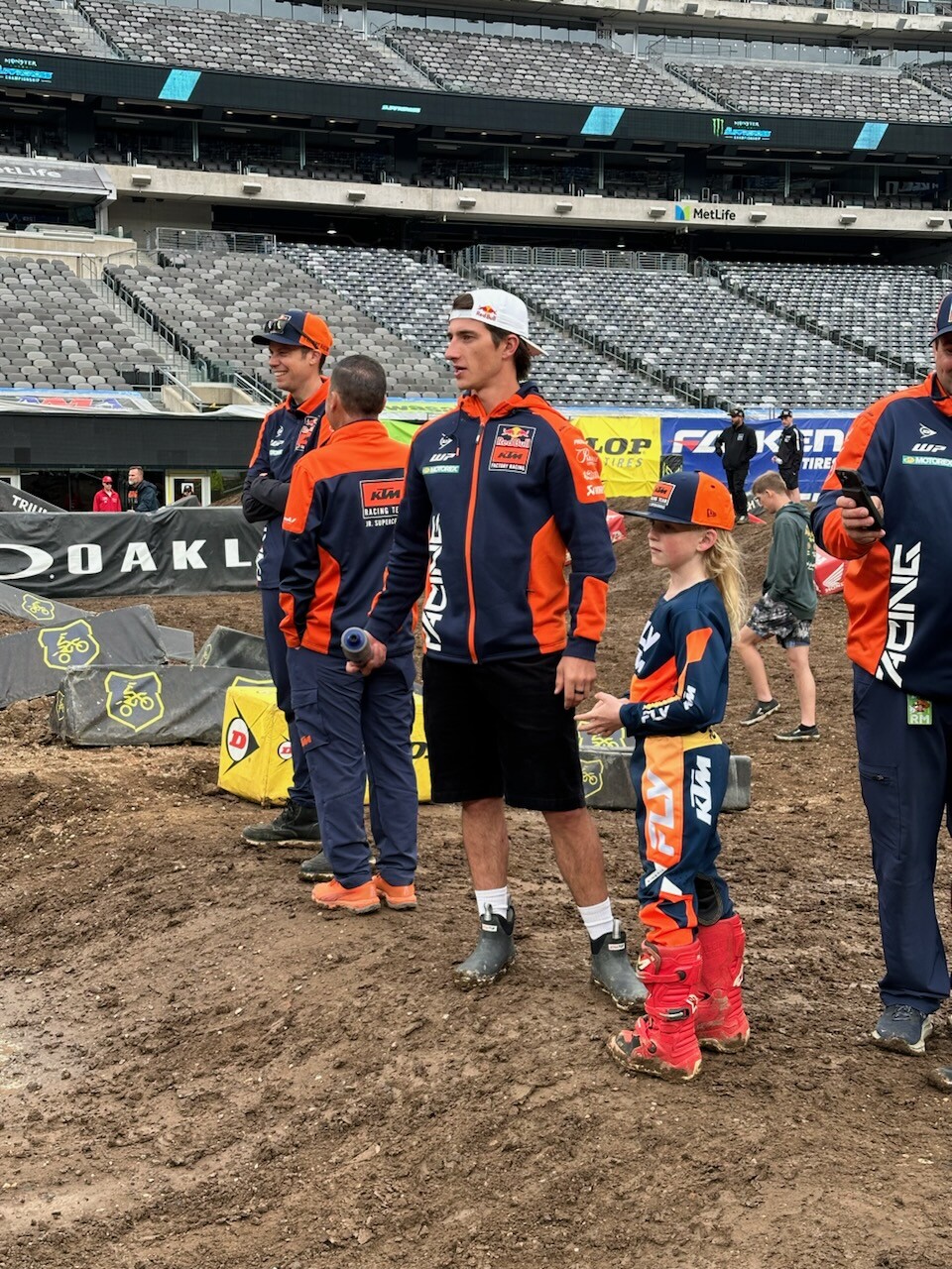 Deegan Deel on track walk with Chase Sexton