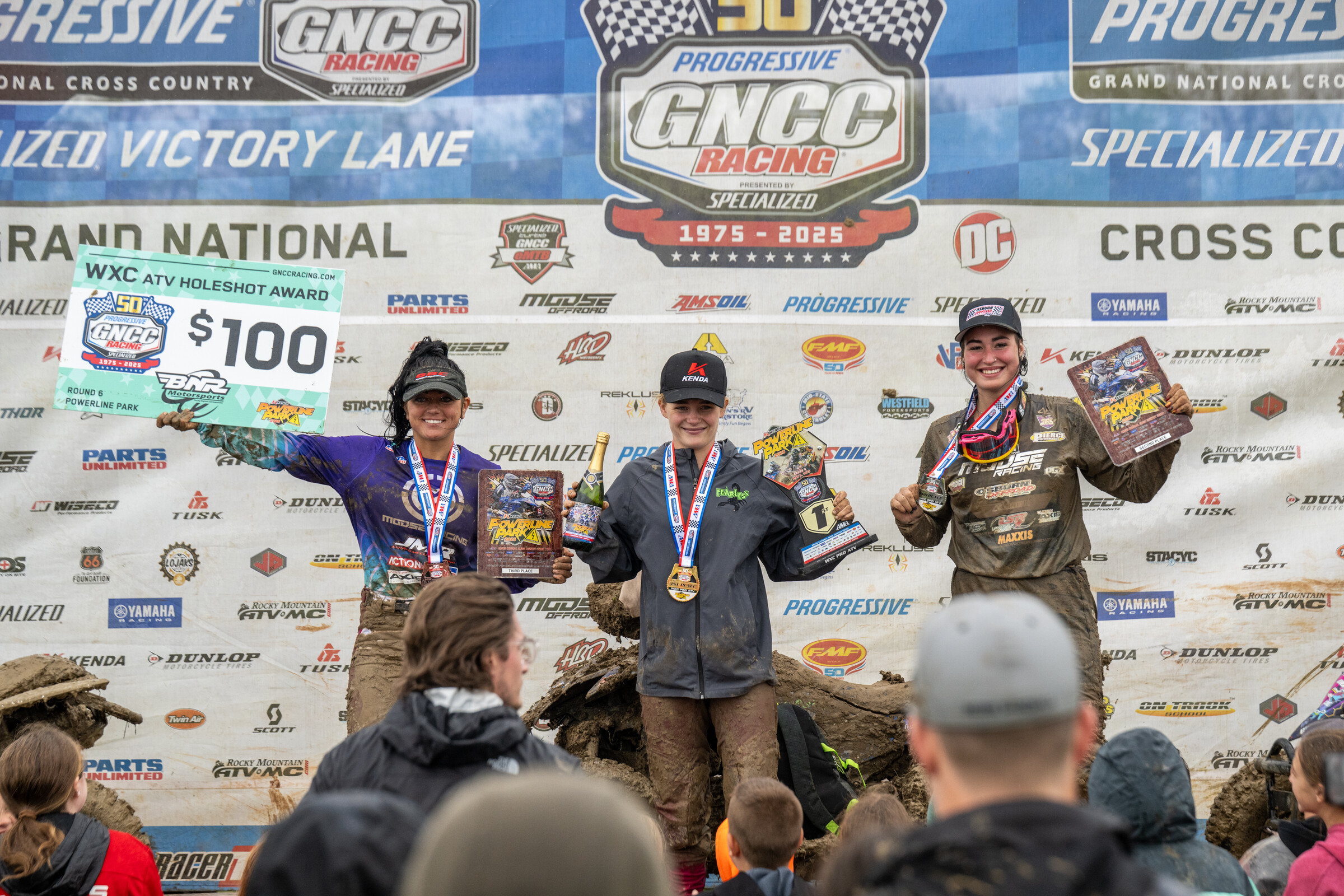 Hannah Hunter (center), Chloe Harper (right) and Katelyn Osburn (left) rounded out the top three WXC ATV finishers.