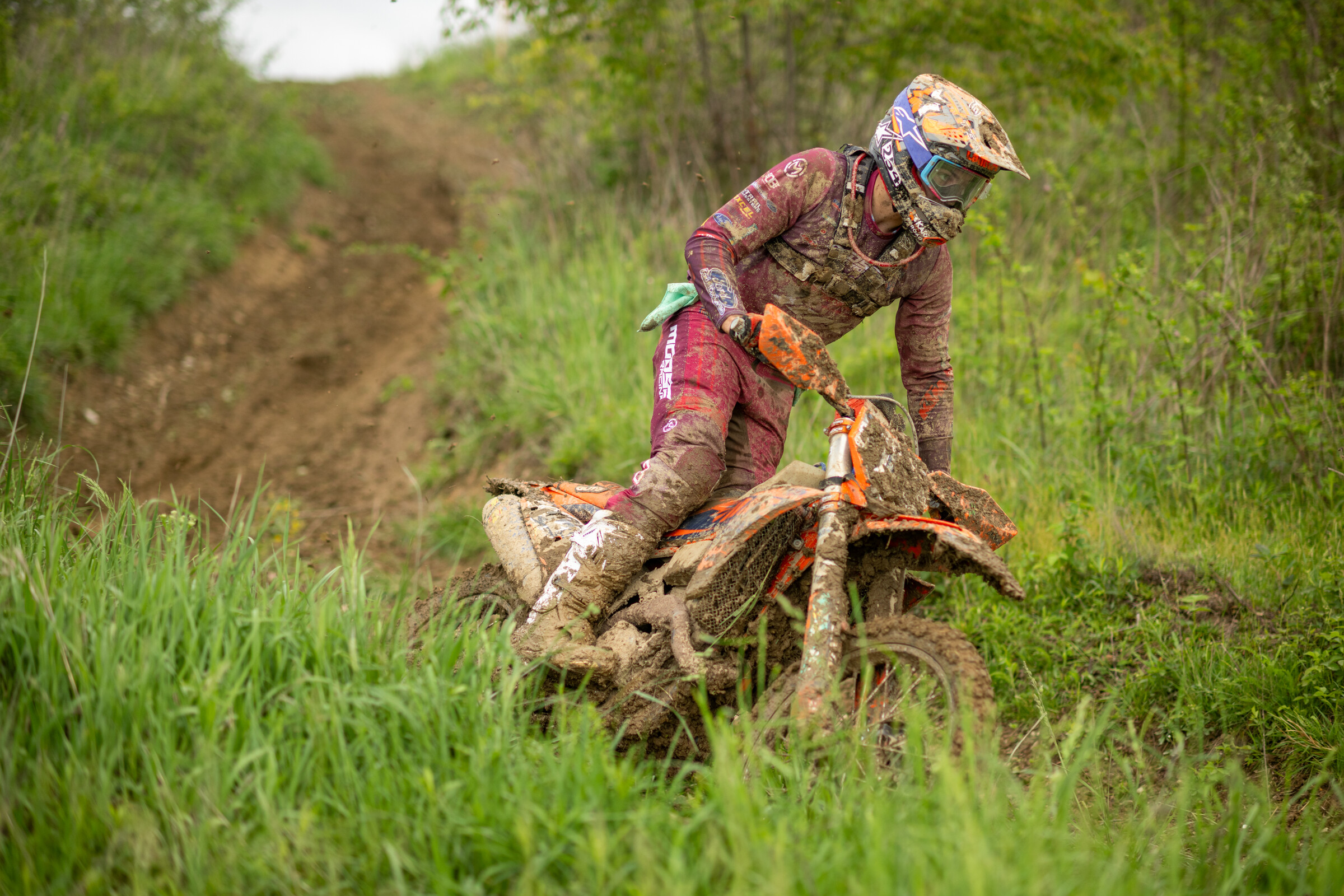 Chase would go on to win two of the muddiest GNCC races thus far this season, Talladega and Powerline Park.