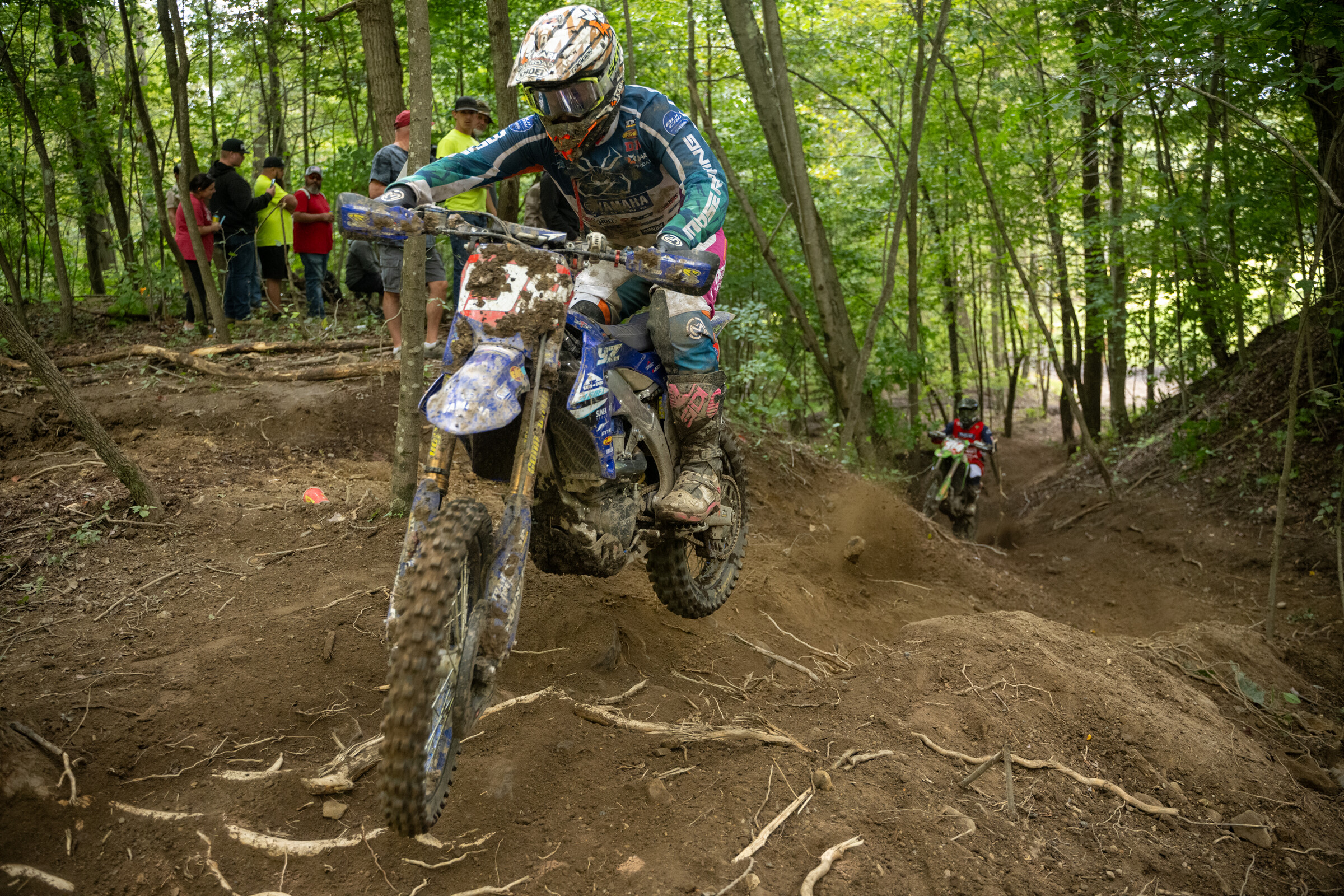 Liam Draper (AmPro Yamaha) battled back after holding the lead to finish third overall and second in the XC1 class.