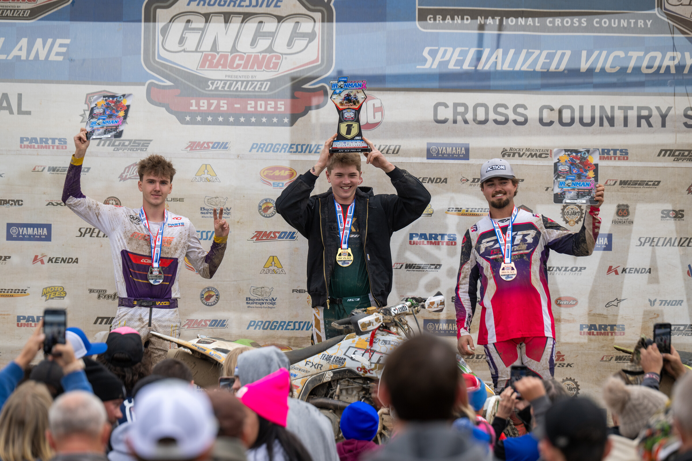 Elijah Edmondson (center) earned the XC2 Pro-Am Class win. Logan Steele, and Daulton Keyes finished second and third in the class.