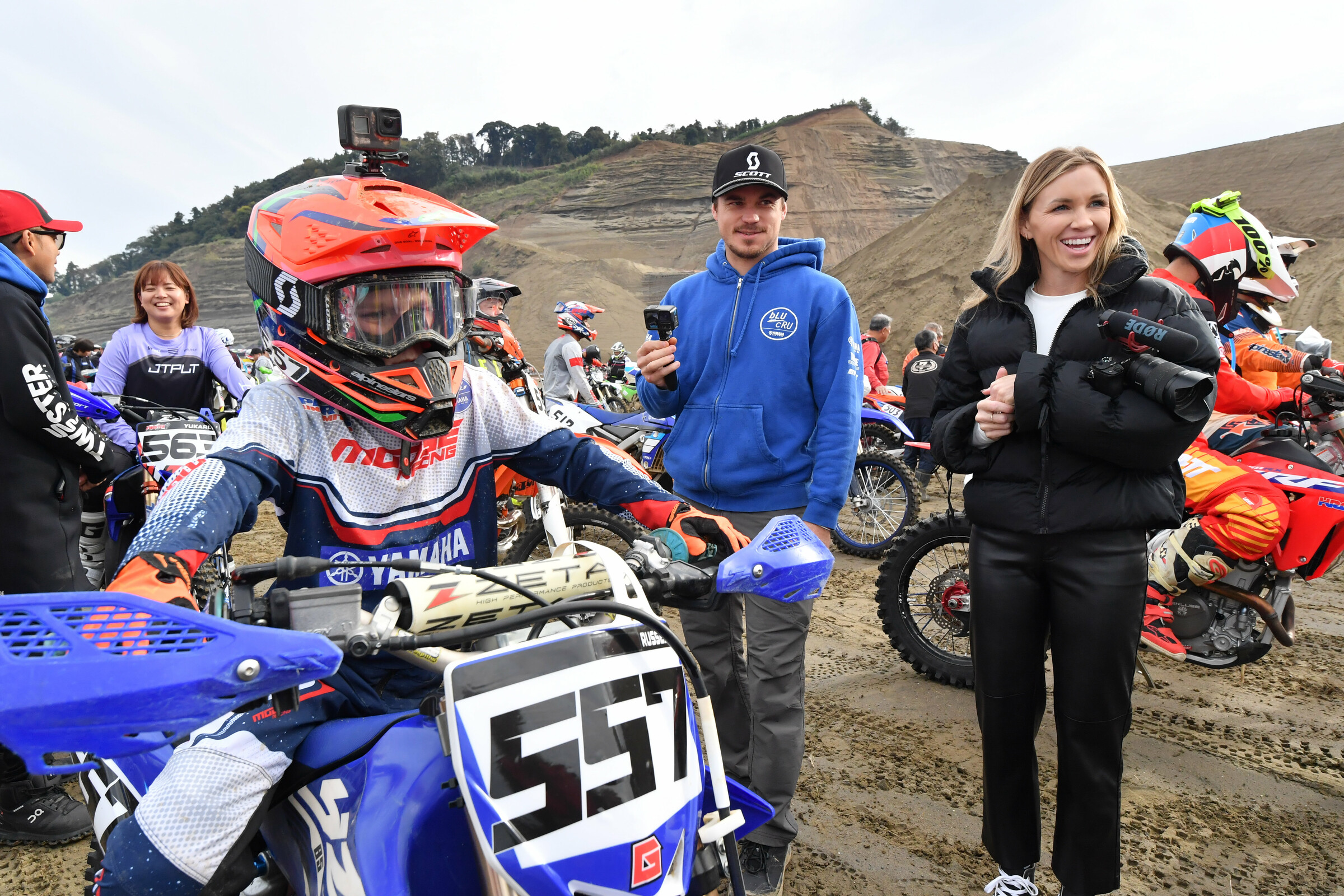 Krue Russell prepares himself for the start.